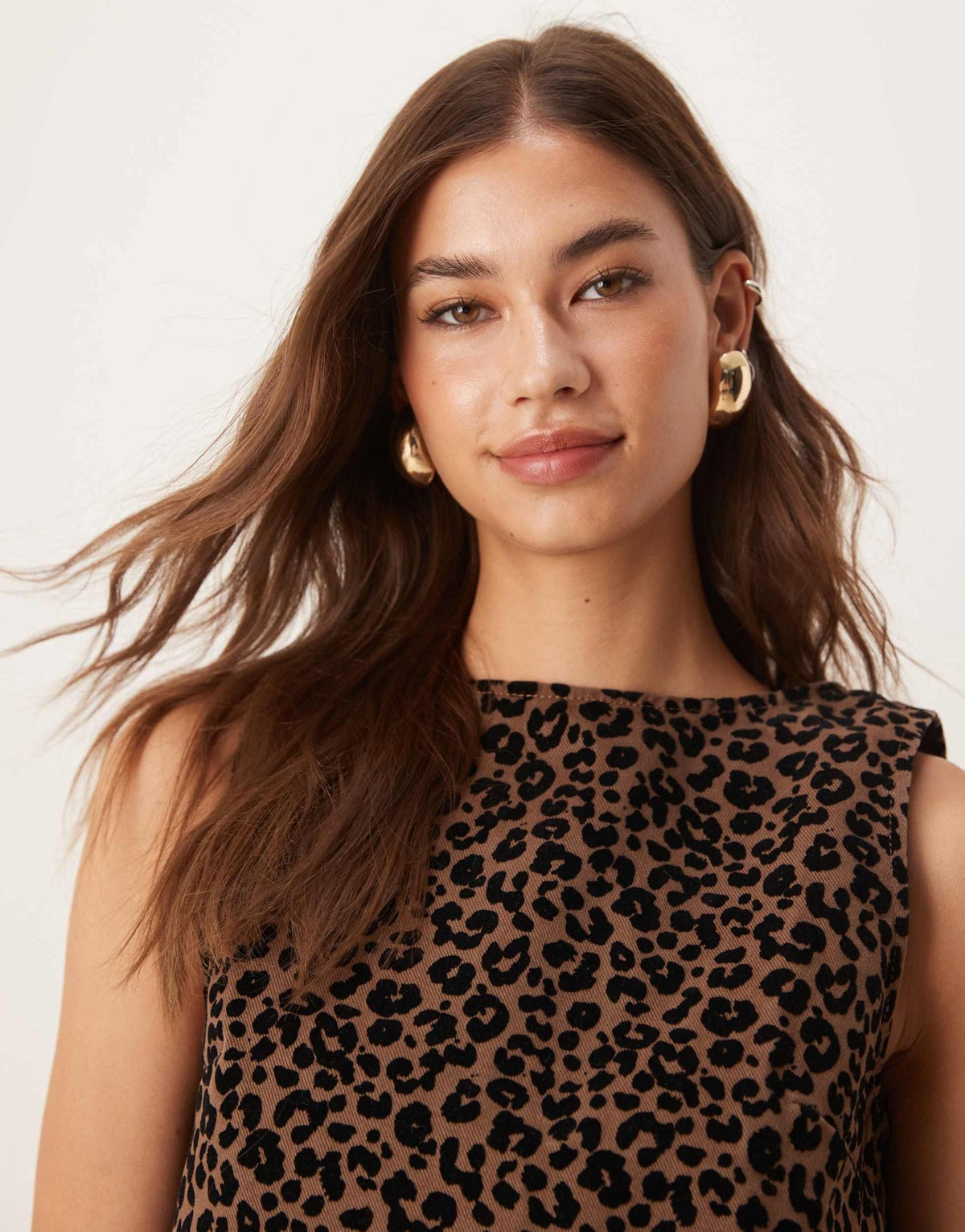 ASOS DESIGN denim shift top in flocked leopard - ASOS Sample Sale
