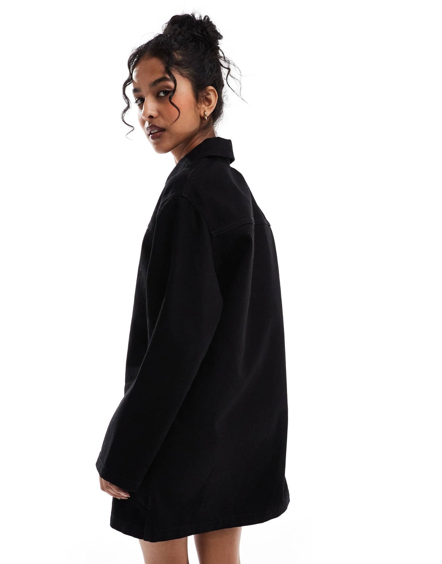 ASOS DESIGN denim shirt dress in black - ASOS Sample Sale