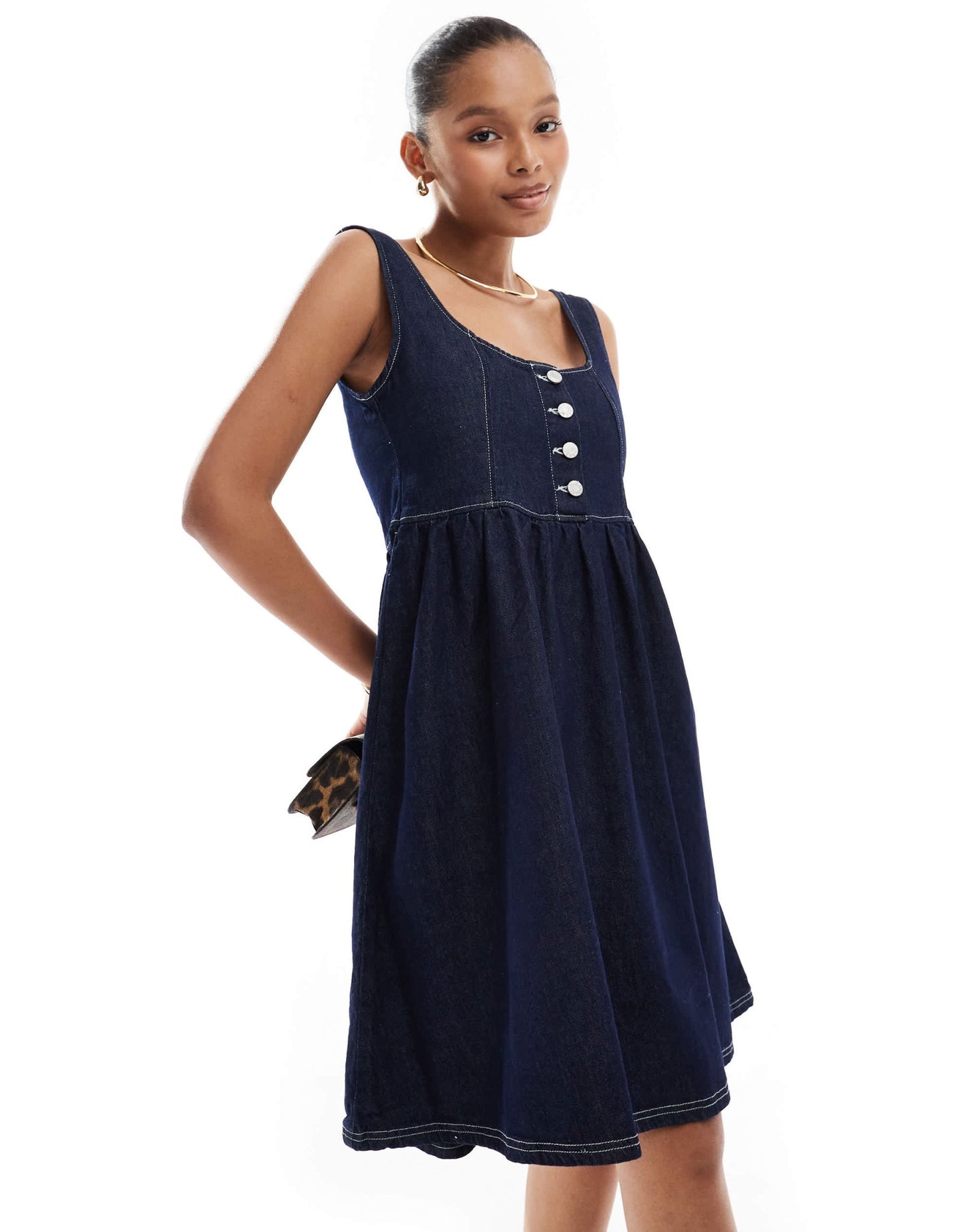 ASOS DESIGN denim structured dress in indigo - ASOS Sample Sale