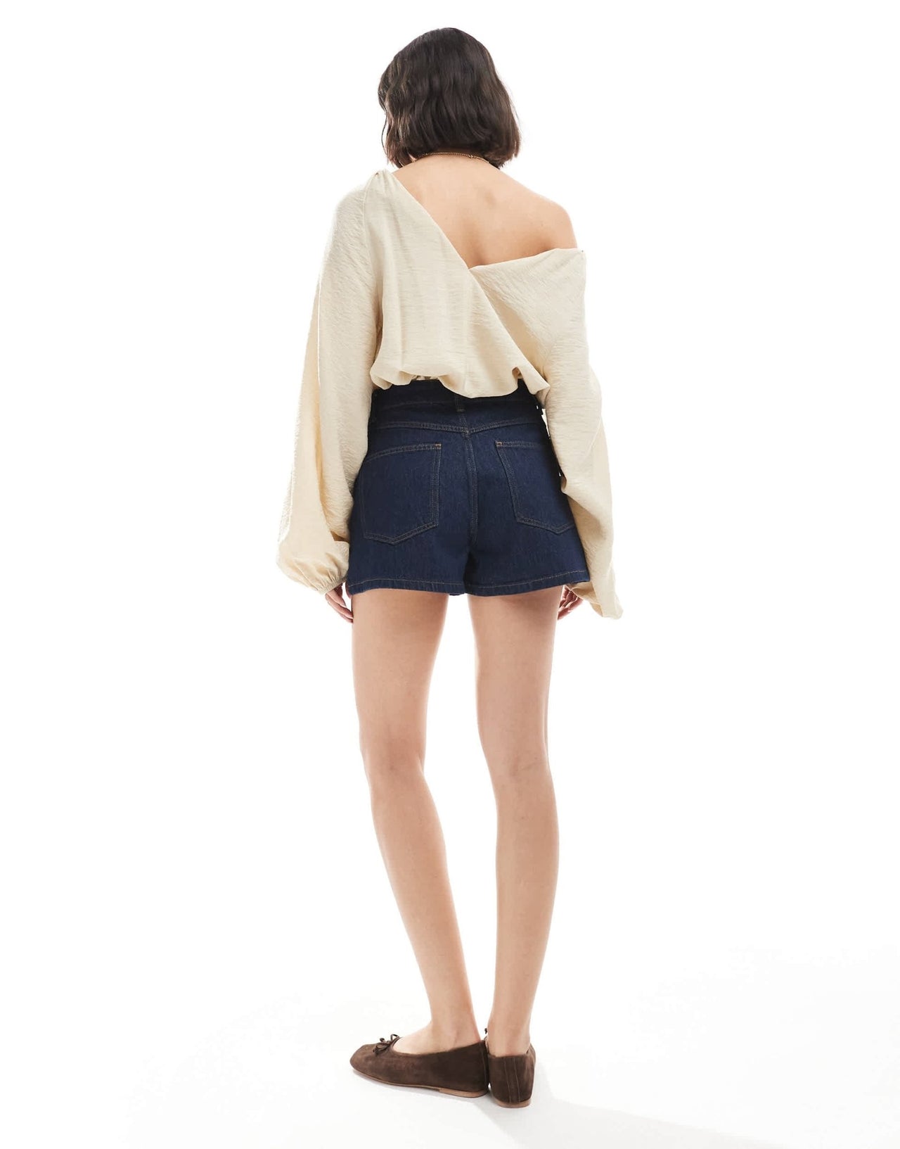 ASOS DESIGN denim tie front short in indigo - ASOS Sample Sale