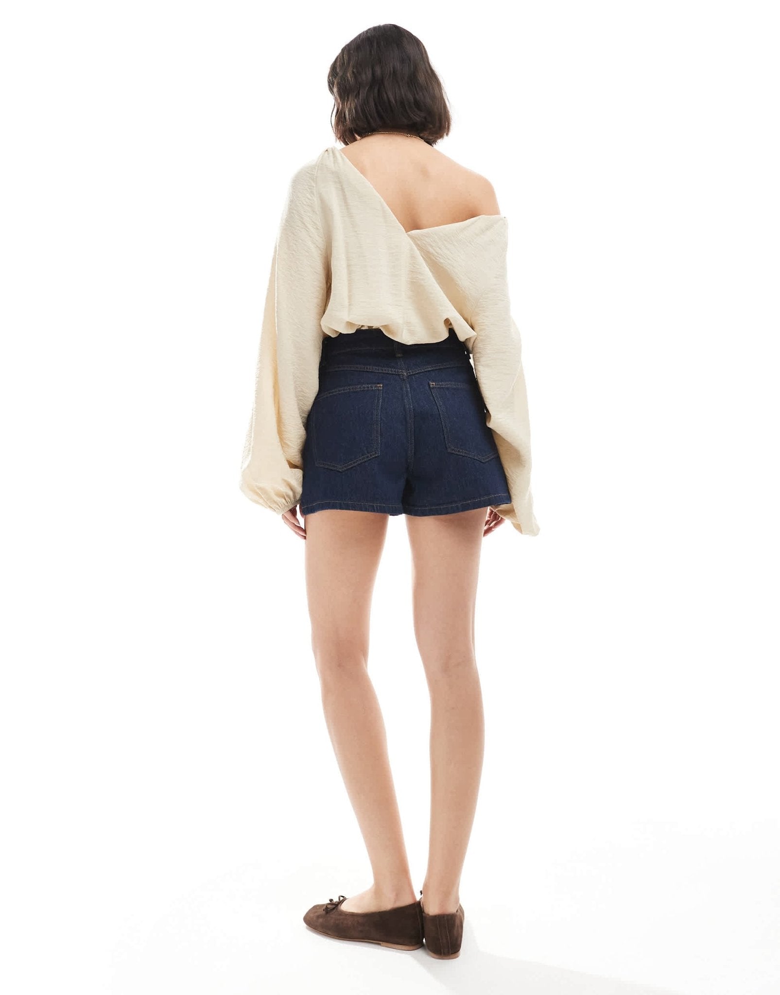 ASOS DESIGN denim tie front short in indigo - ASOS Sample Sale