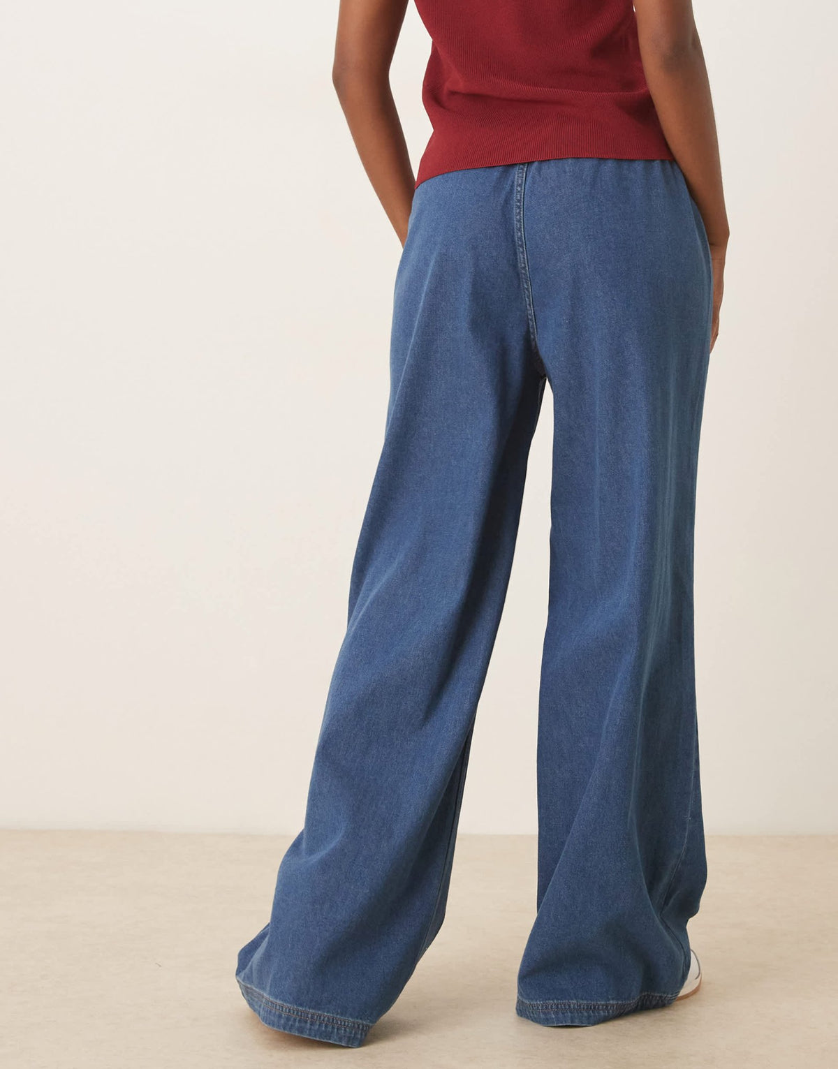 ASOS DESIGN denim wide leg jogger jean in mid blue - ASOS Sample Sale