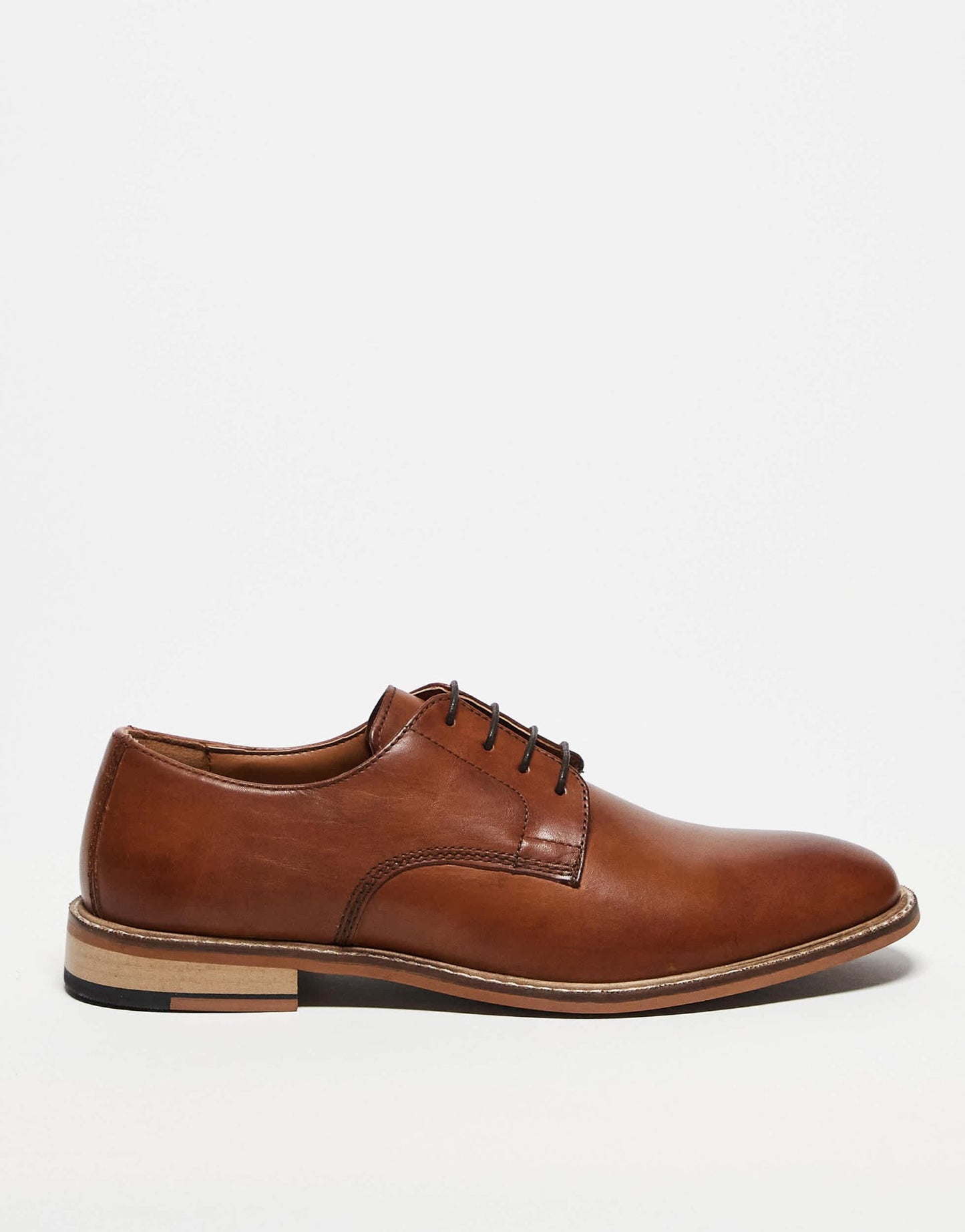 ASOS DESIGN derby lace up shoes in tan leather - ASOS Sample Sale