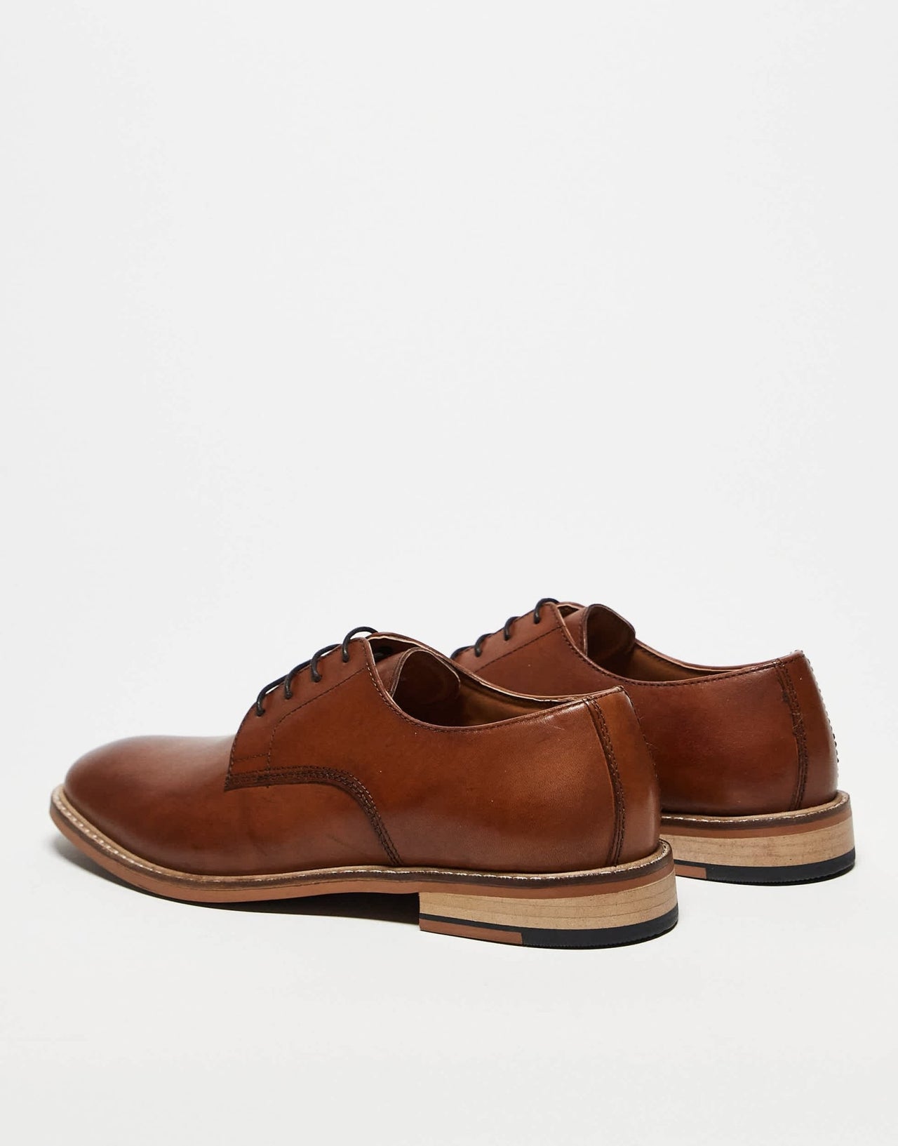 ASOS DESIGN derby lace up shoes in tan leather - ASOS Sample Sale
