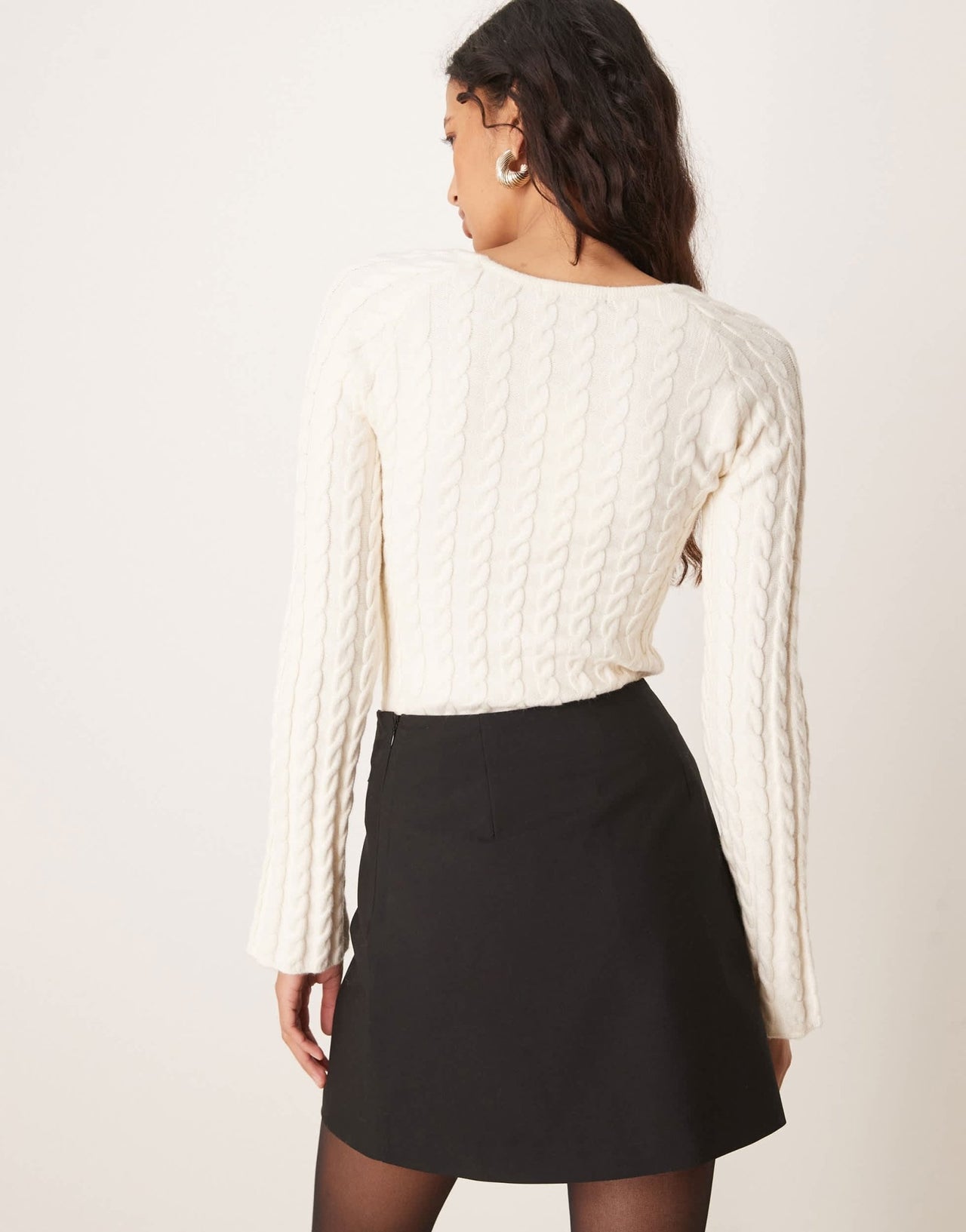 ASOS DESIGN double belt wrap raw edge tailored skirt in black - ASOS Sample Sale