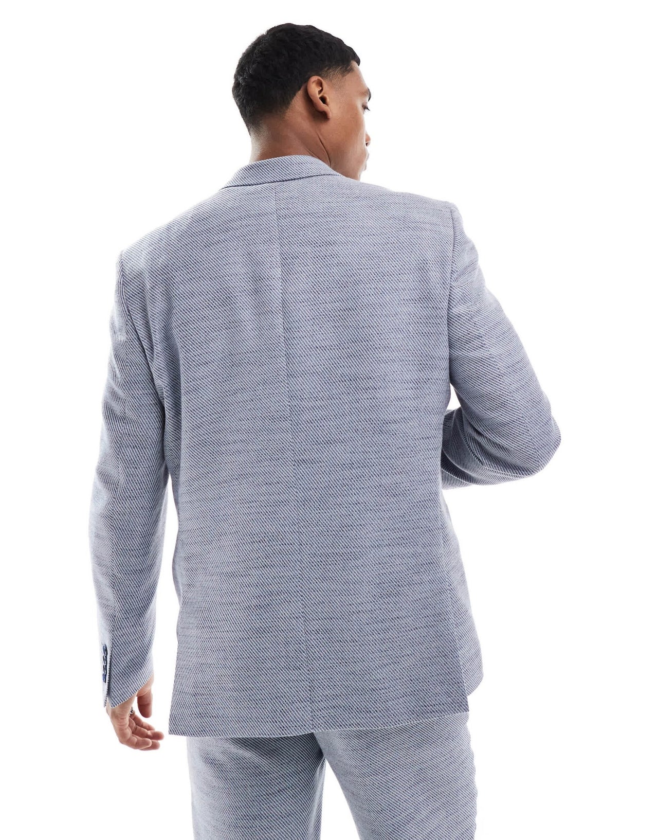 ASOS DESIGN double breasted regular suit jacket in blue texture - ASOS Sample Sale