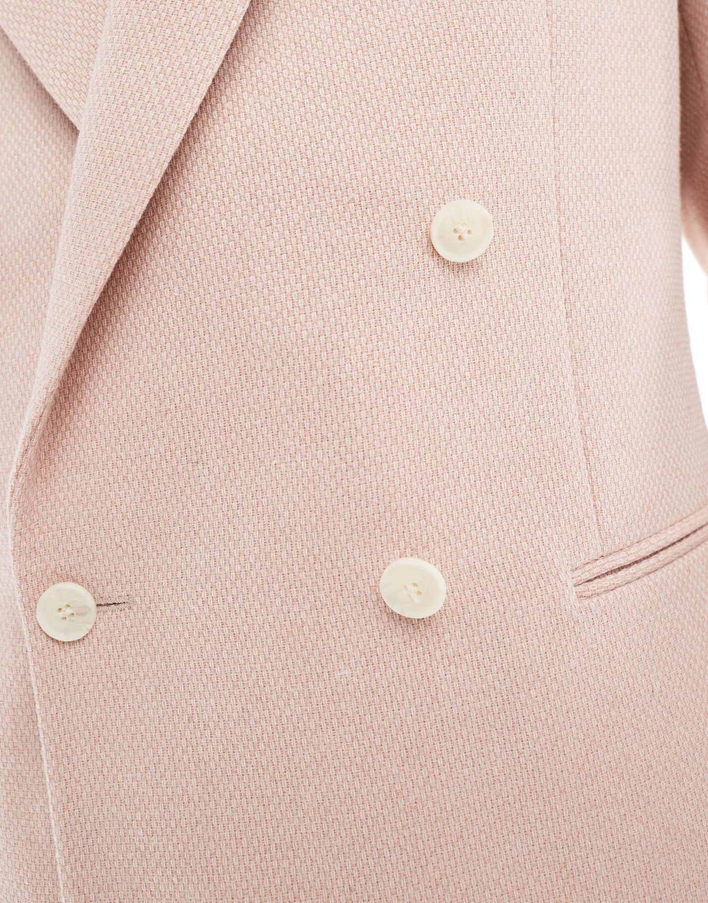 ASOS DESIGN double breasted regular suit jacket with wool in light pink - ASOS Sample Sale