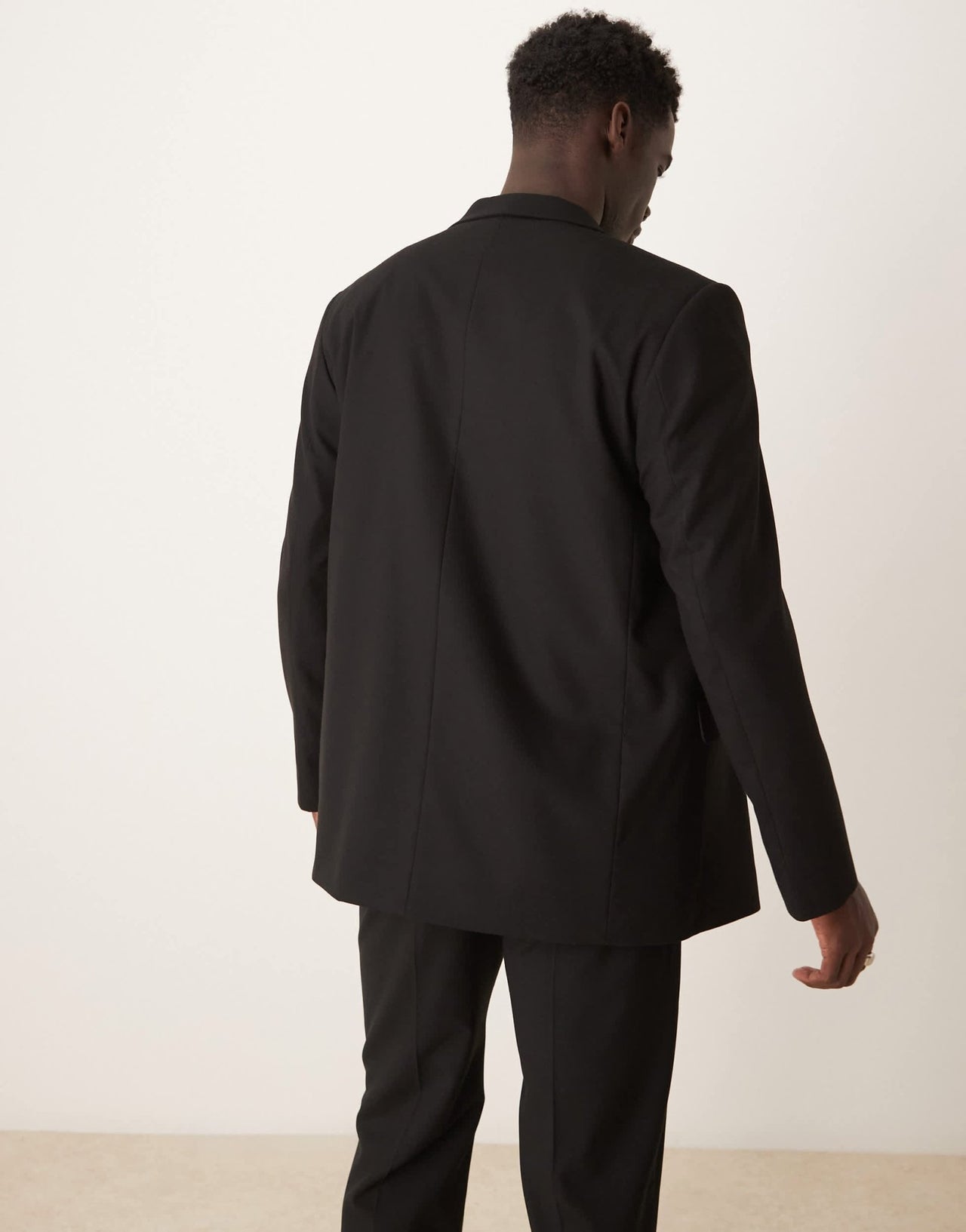 ASOS DESIGN double breasted relaxed suit jacket in black - ASOS Sample Sale