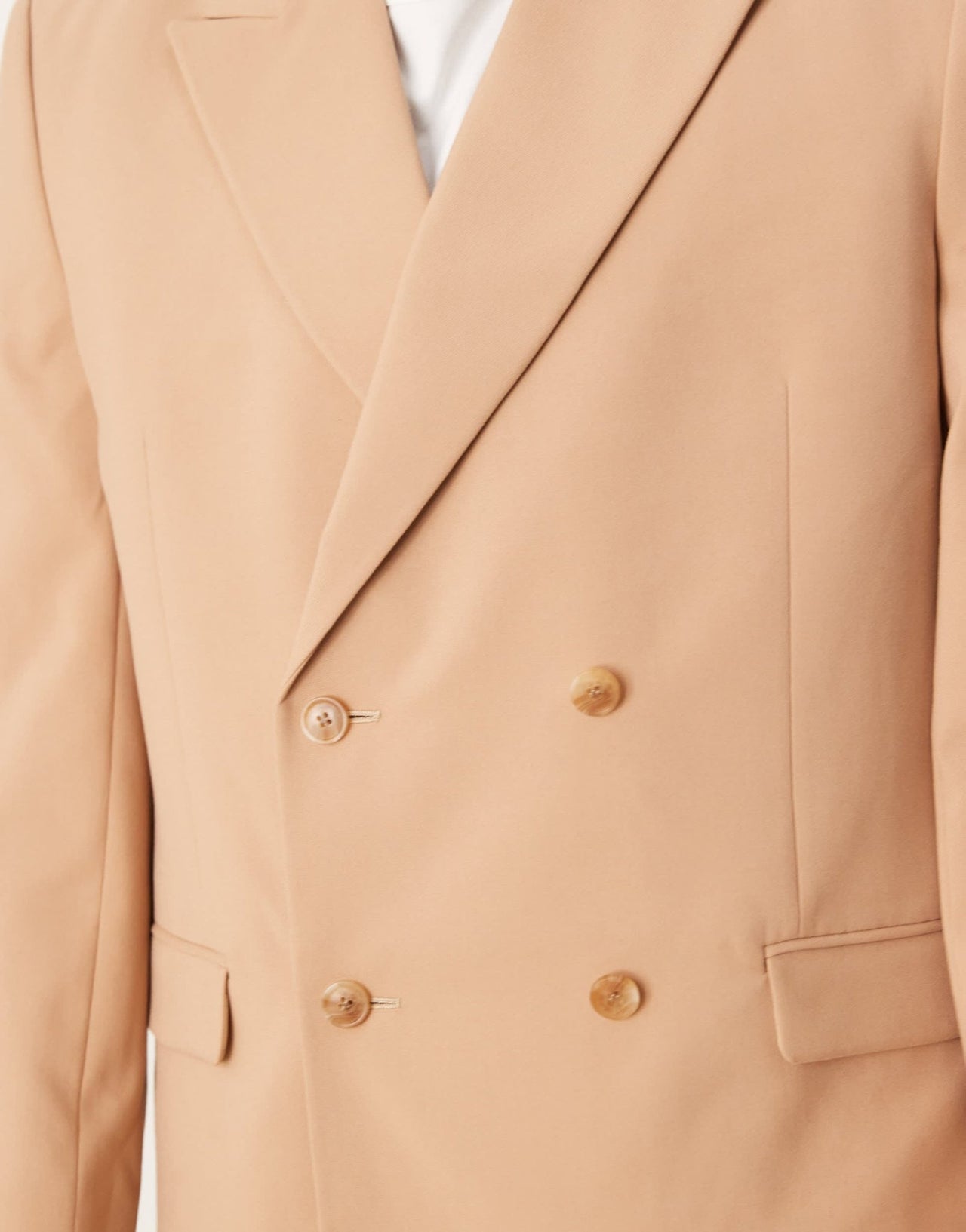 ASOS DESIGN double breasted relaxed suit jacket in camel - ASOS Sample Sale