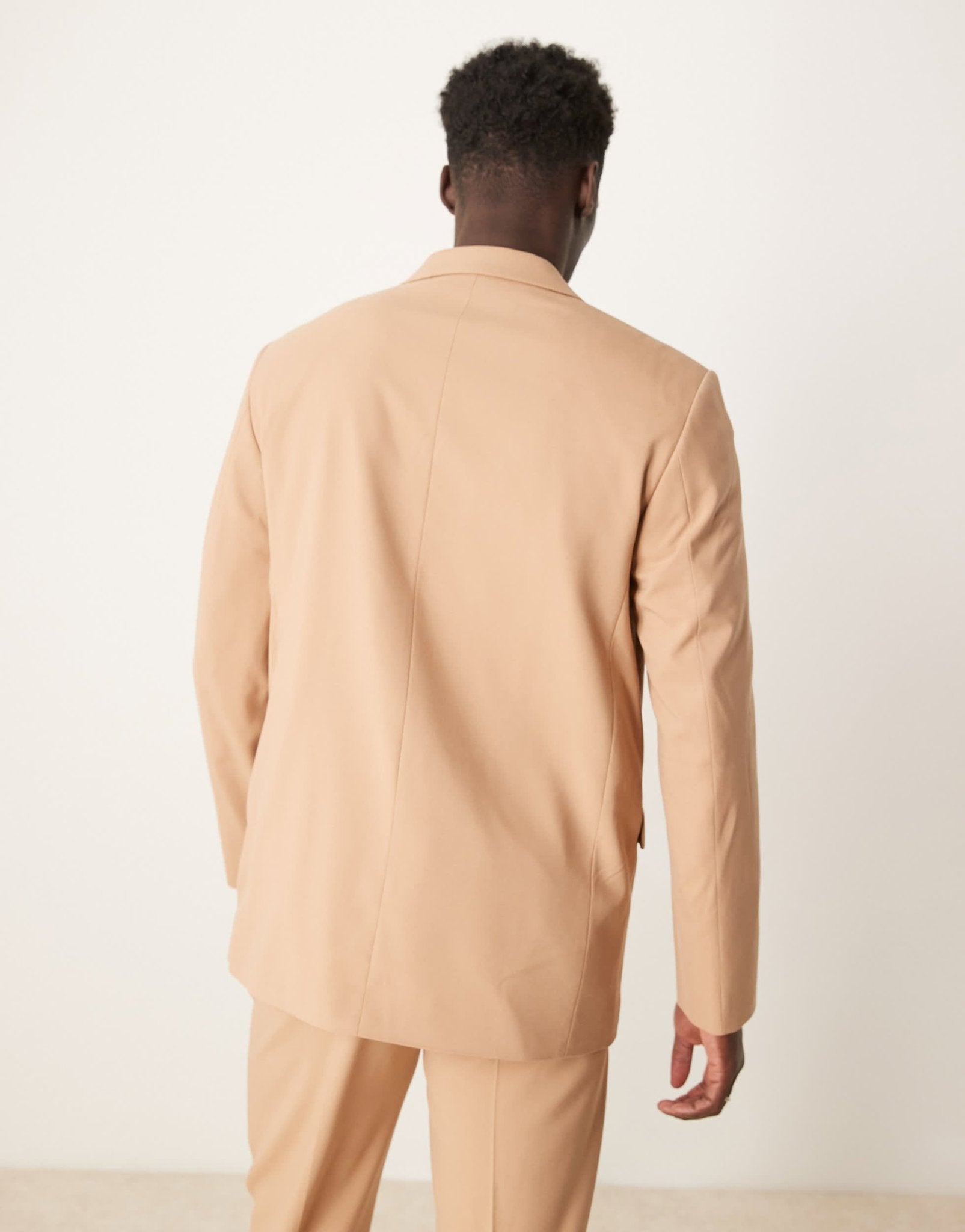 ASOS DESIGN double breasted relaxed suit jacket in camel - ASOS Sample Sale