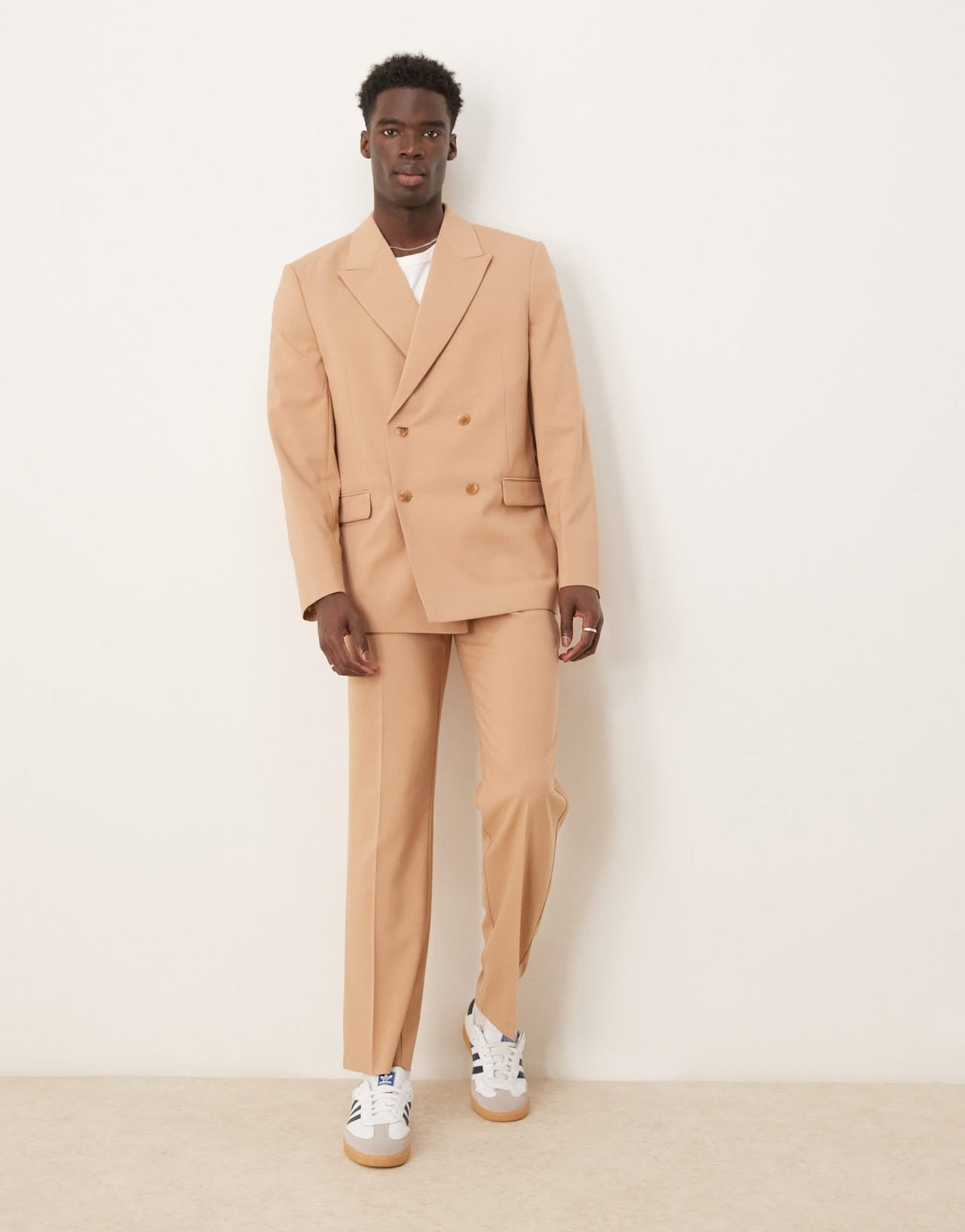 ASOS DESIGN double breasted relaxed suit jacket in camel - ASOS Sample Sale