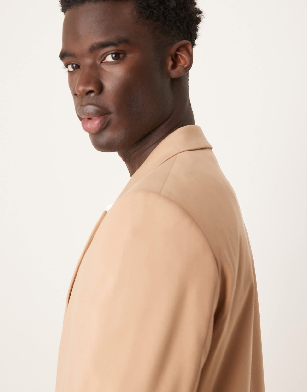 ASOS DESIGN double breasted relaxed suit jacket in camel - ASOS Sample Sale