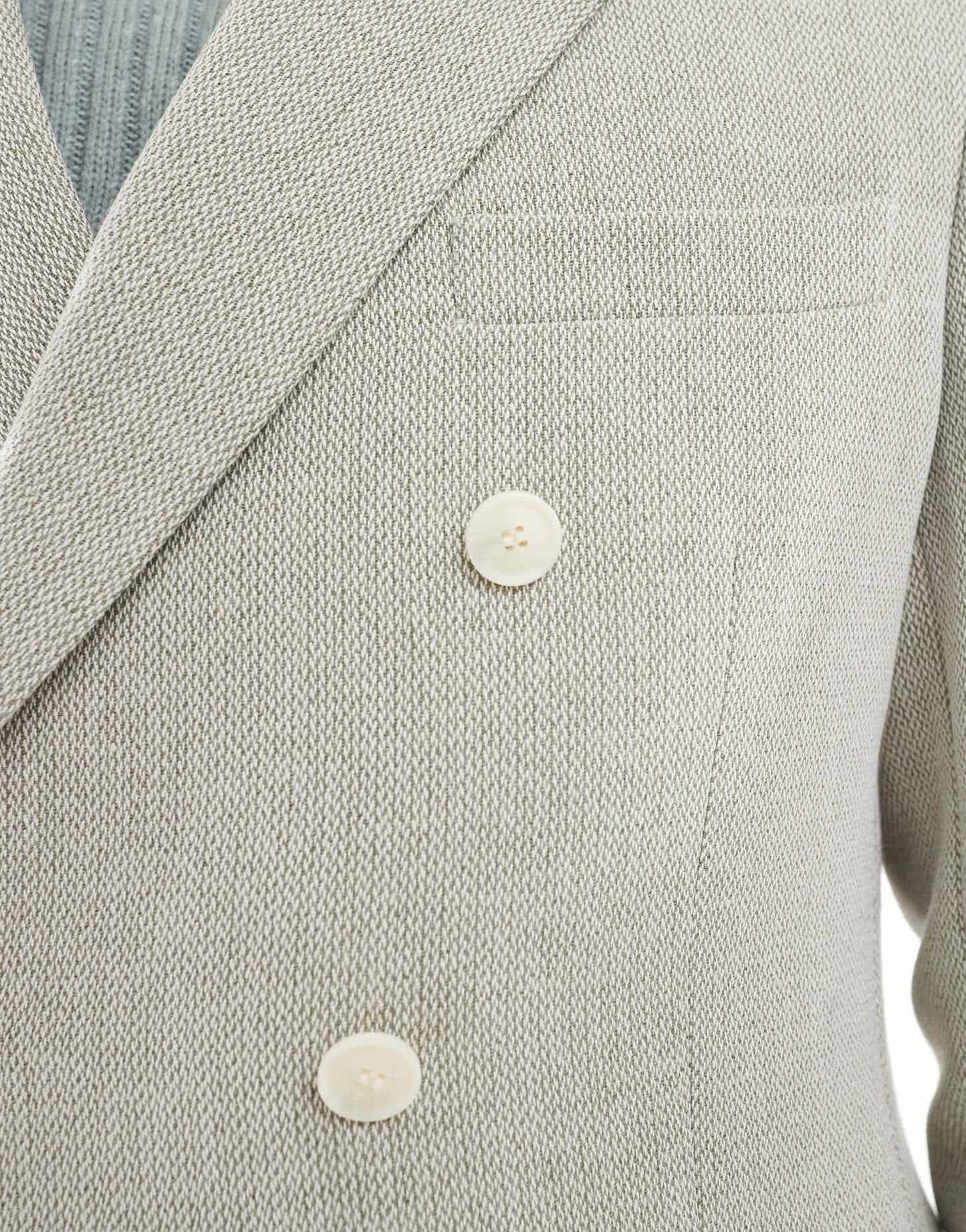 ASOS DESIGN double breasted wool blend regular suit jacket in sage green weave - ASOS Sample Sale