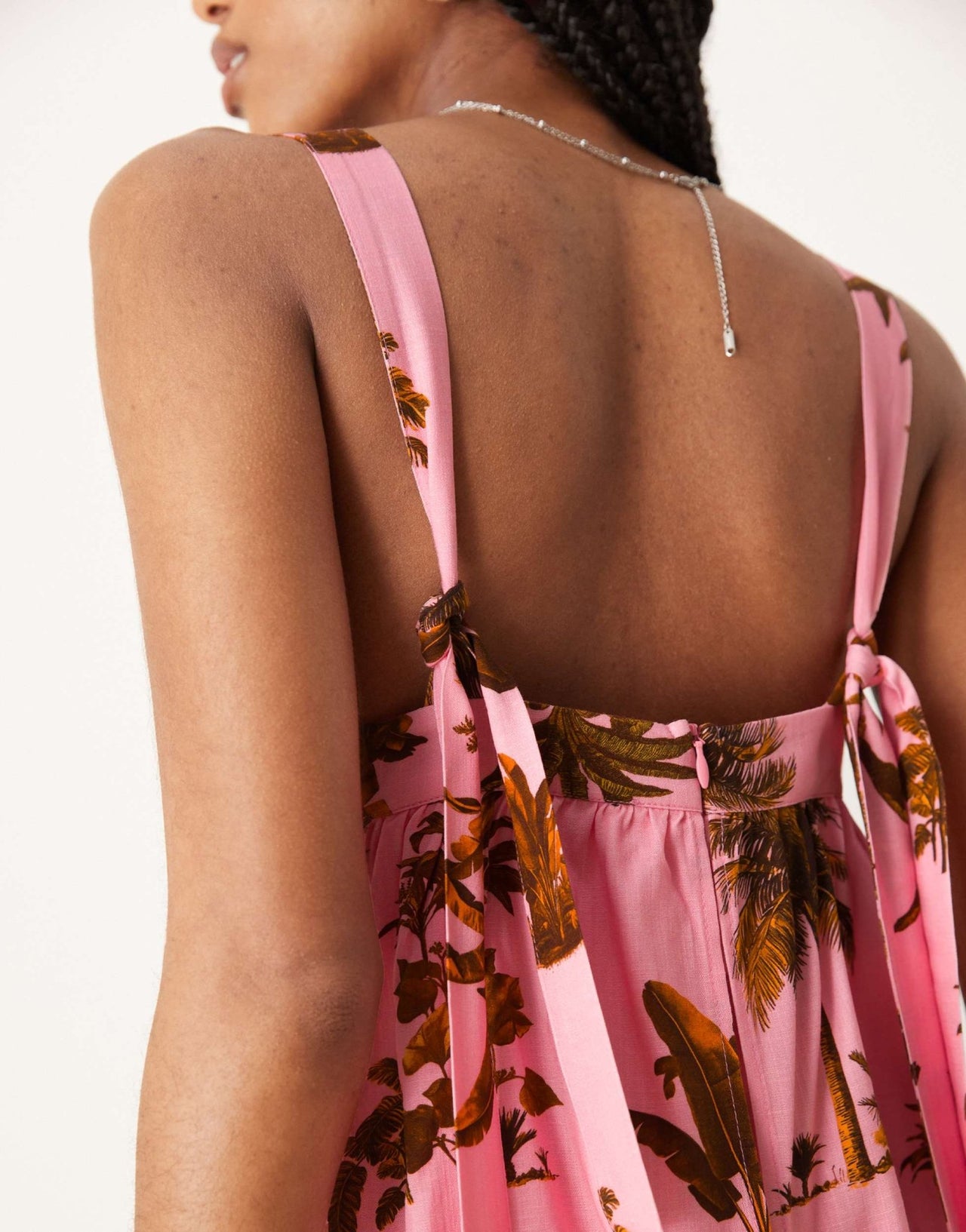 ASOS DESIGN double layer mini dress in pink palm print - ASOS Sample Sale