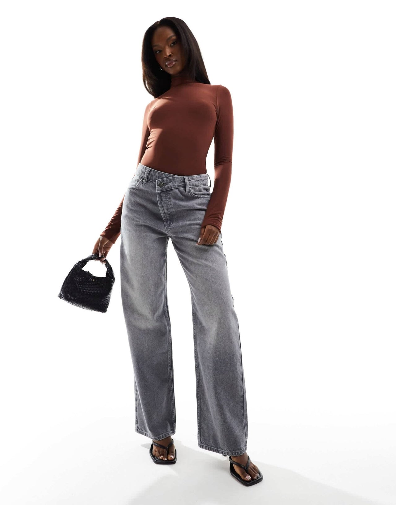 ASOS DESIGN double layer slinky backless bodysuit in cappuccino brown - ASOS Sample Sale