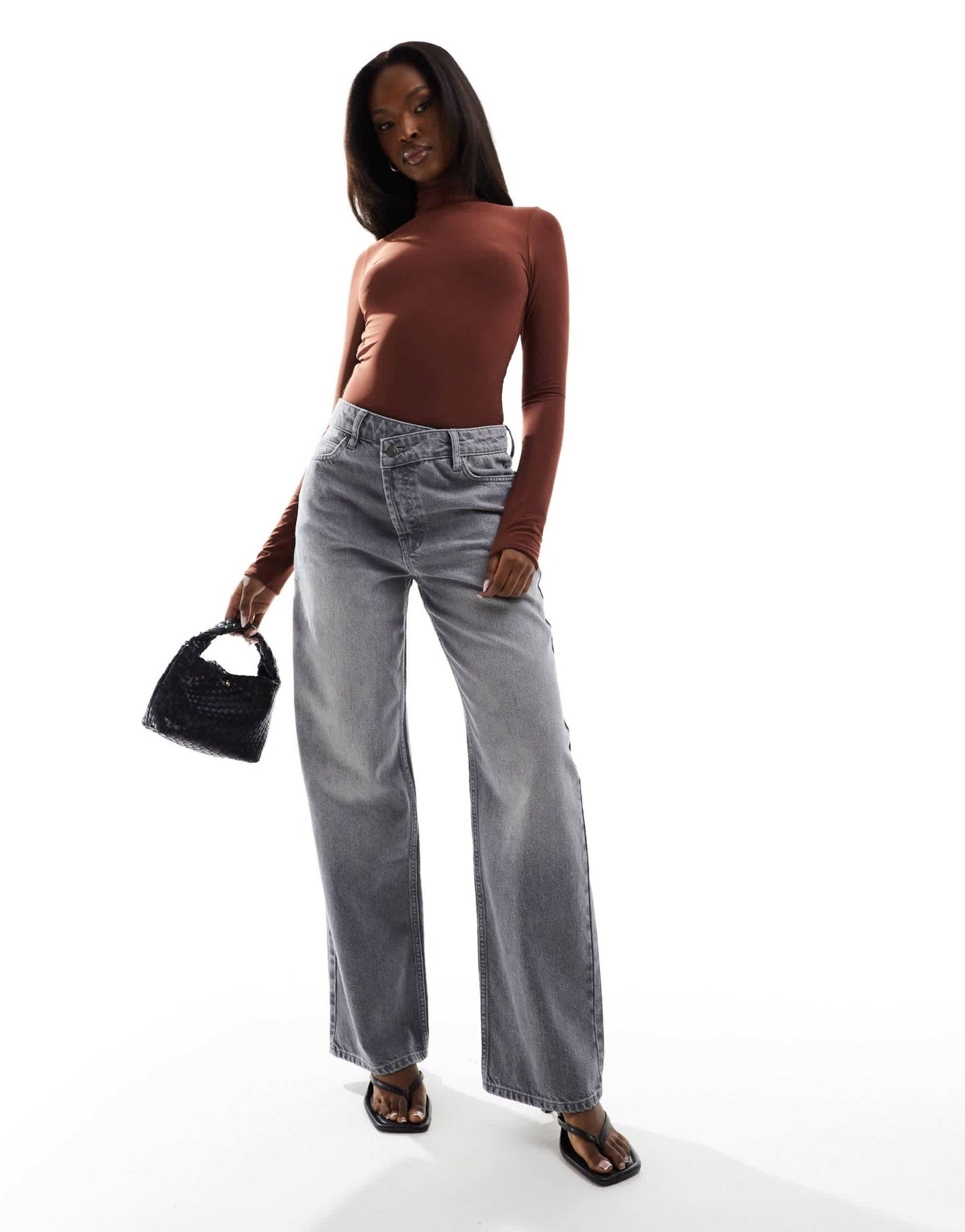 ASOS DESIGN double layer slinky backless bodysuit in cappuccino brown - ASOS Sample Sale
