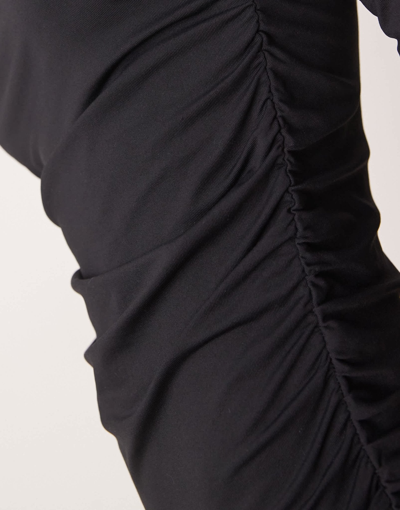 ASOS DESIGN draped mini dress with high neck in black - ASOS Sample Sale