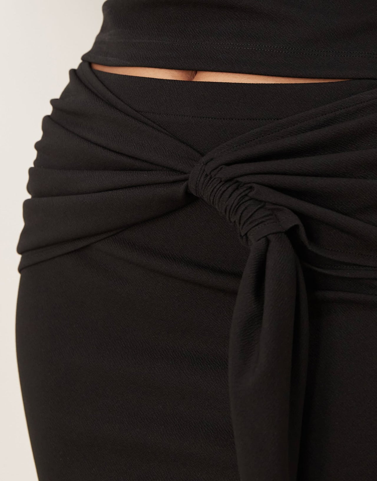 ASOS DESIGN draped tie waist detail mini skirt co ord in black - ASOS Sample Sale