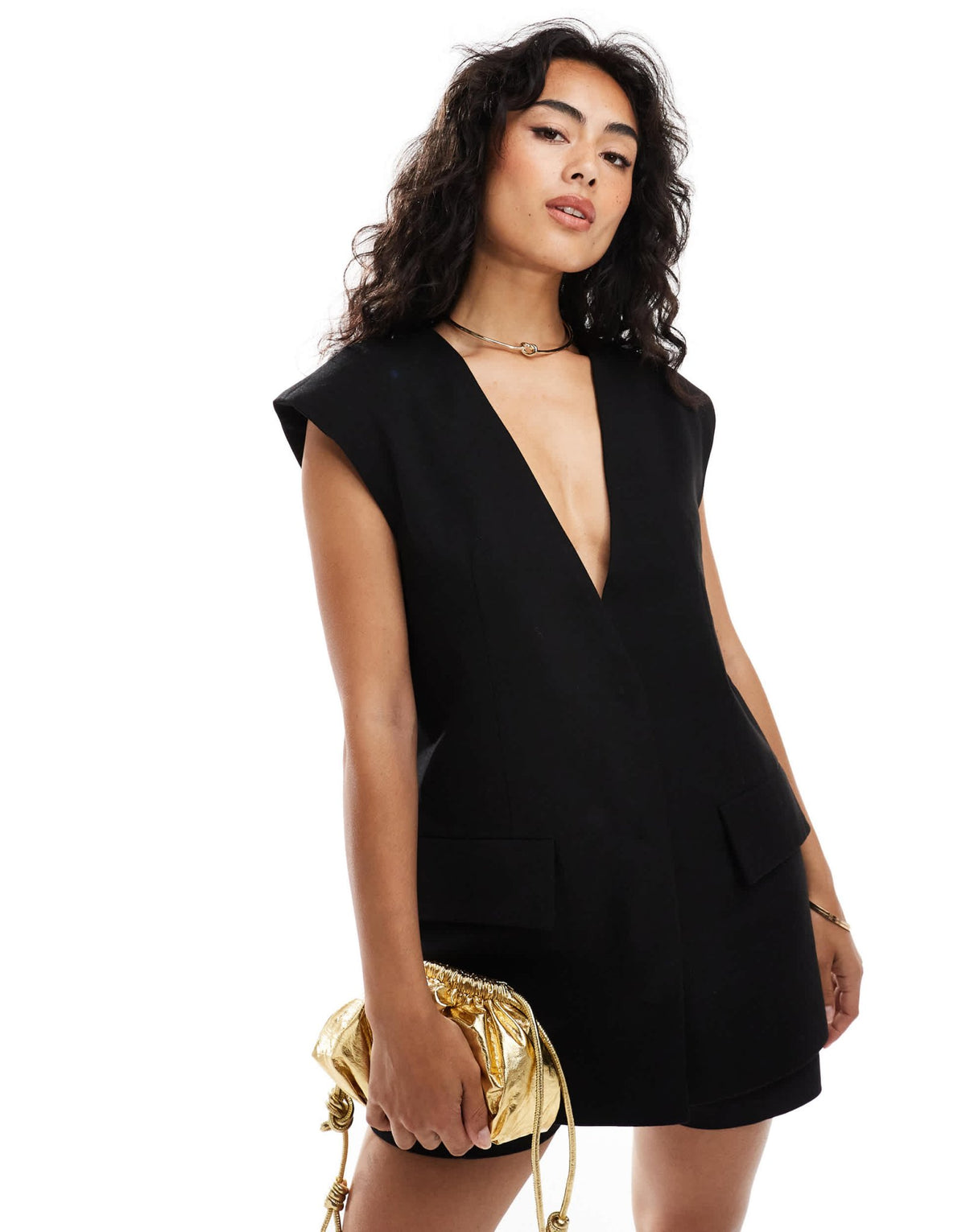 ASOS DESIGN drop shoulder oversized waistcoat in black - ASOS Sample Sale