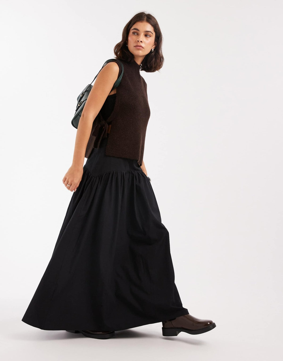 ASOS DESIGN drop waist maxi skirt in black - ASOS Sample Sale