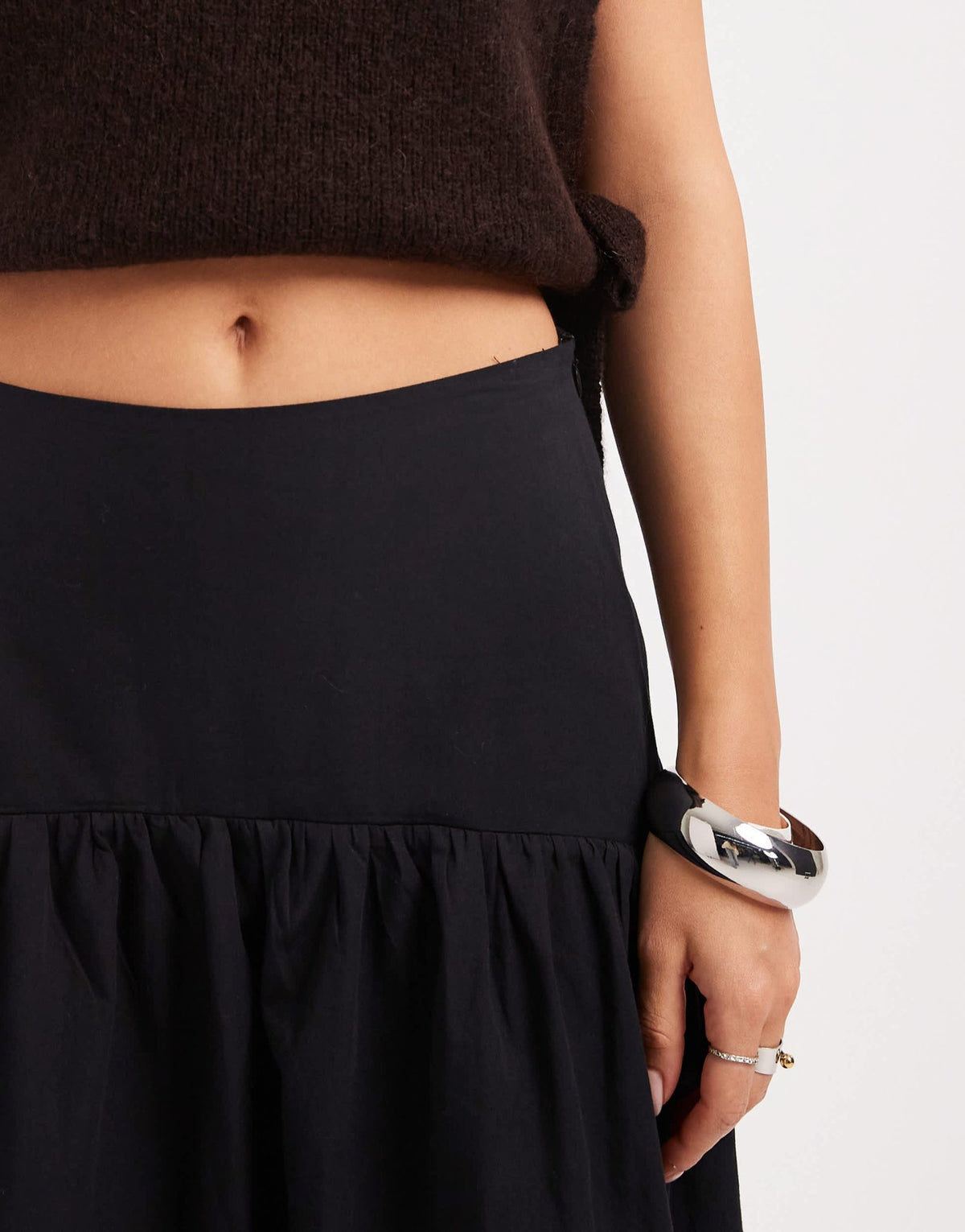ASOS DESIGN drop waist maxi skirt in black - ASOS Sample Sale