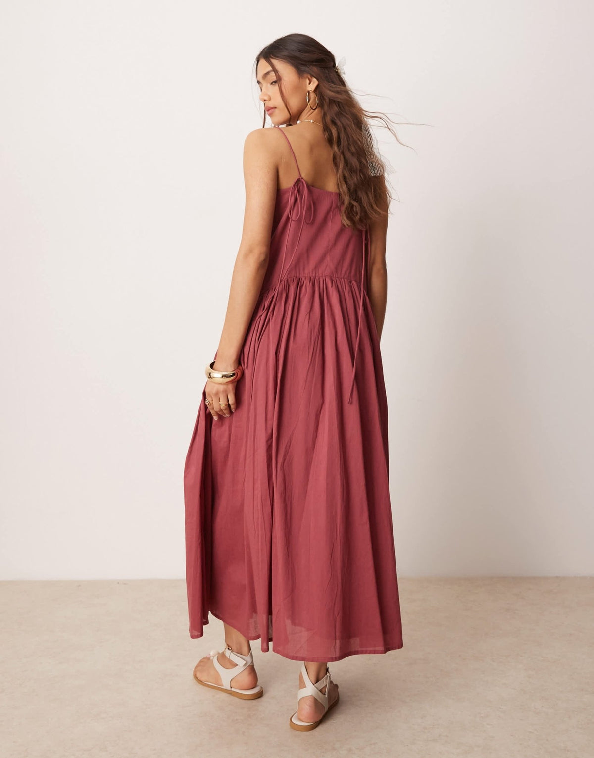 ASOS DESIGN dropped waist maxi sundress in dusky pink - ASOS Sample Sale