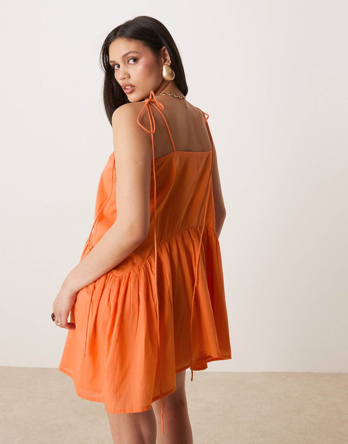 ASOS DESIGN dropped waist mini sundress in washed papaya - ASOS Sample Sale