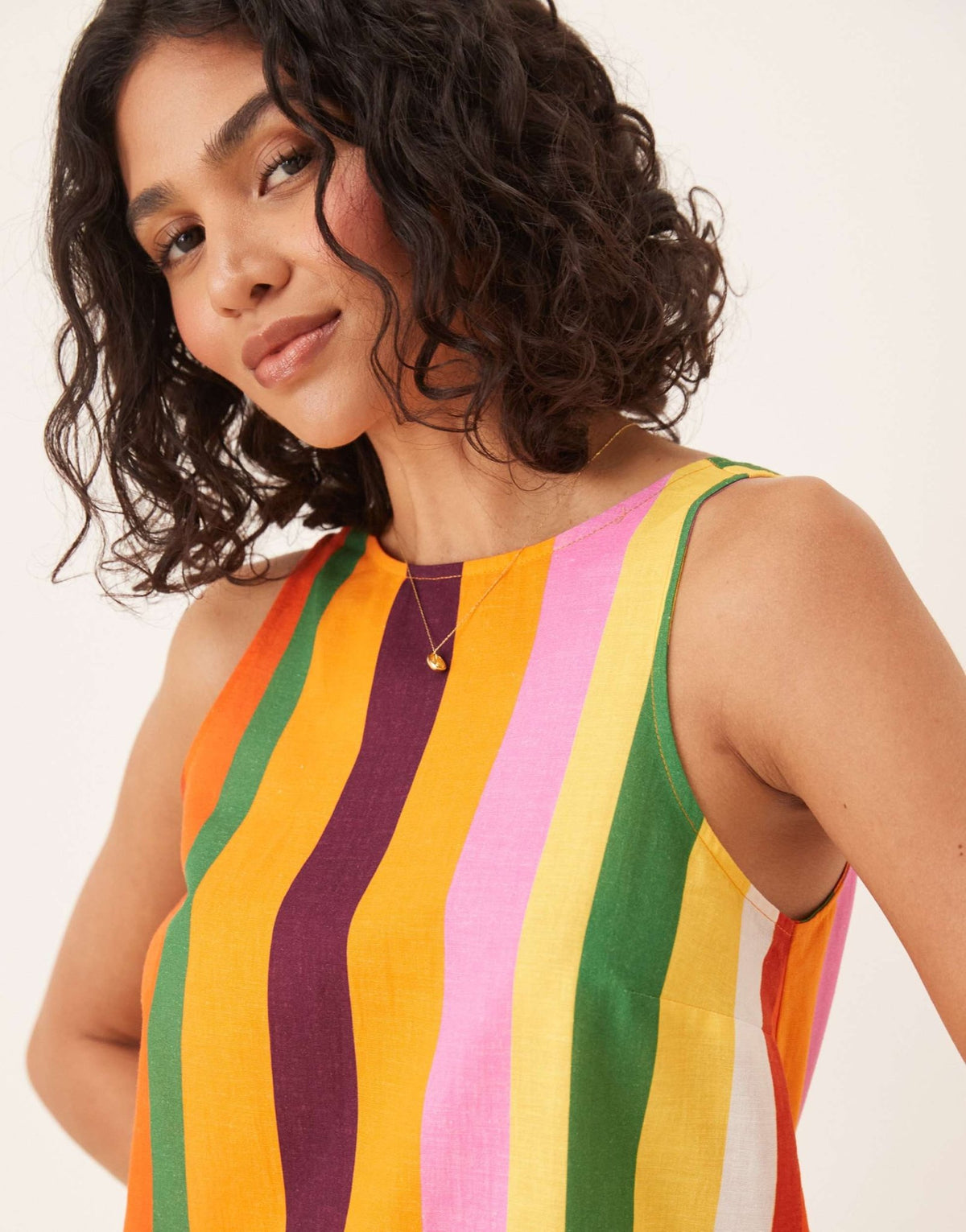 ASOS DESIGN dropped waist shift mini dress with scoop back in stripe - ASOS Sample Sale