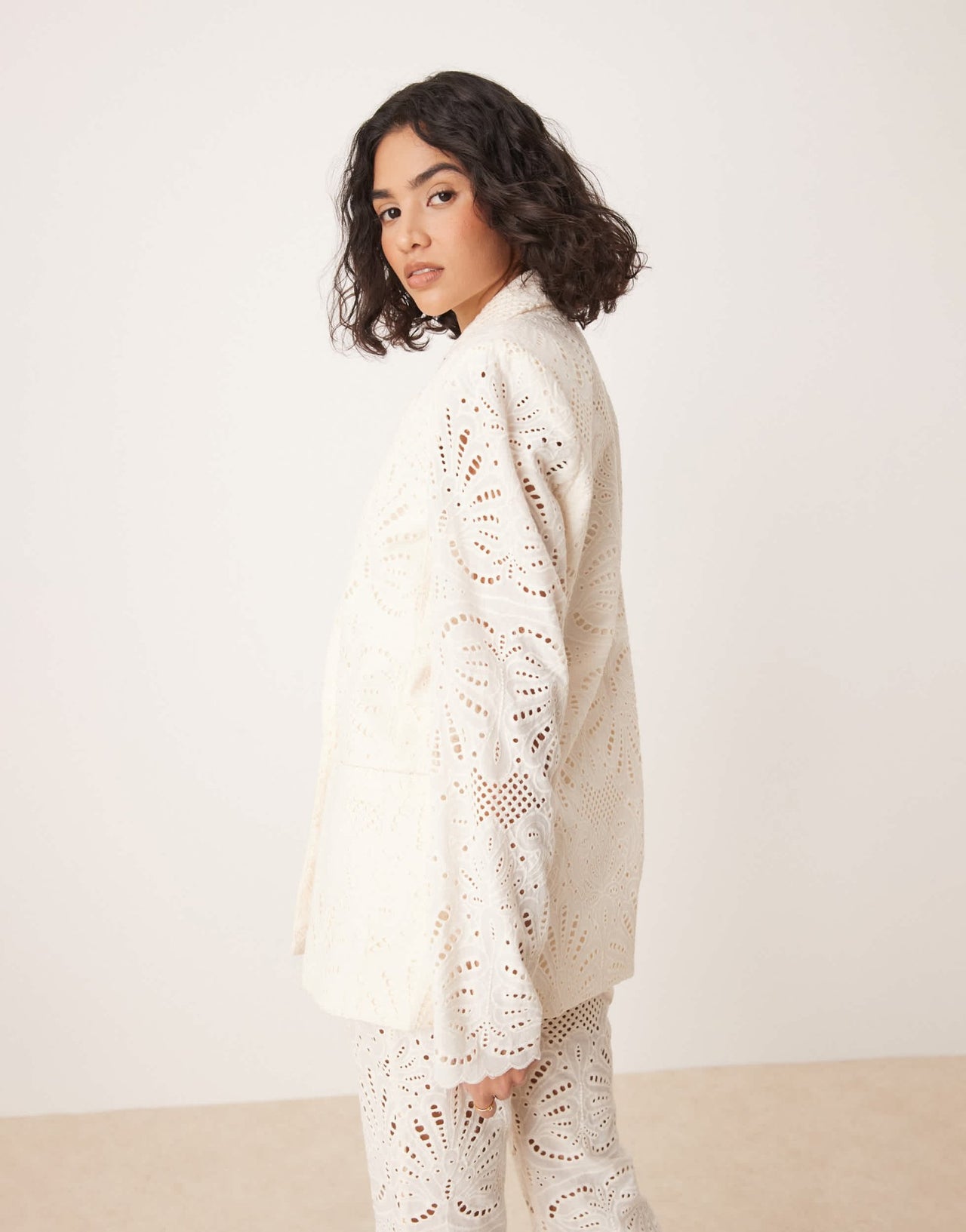 ASOS DESIGN embroidered blazer co-ord in cream - ASOS Sample Sale