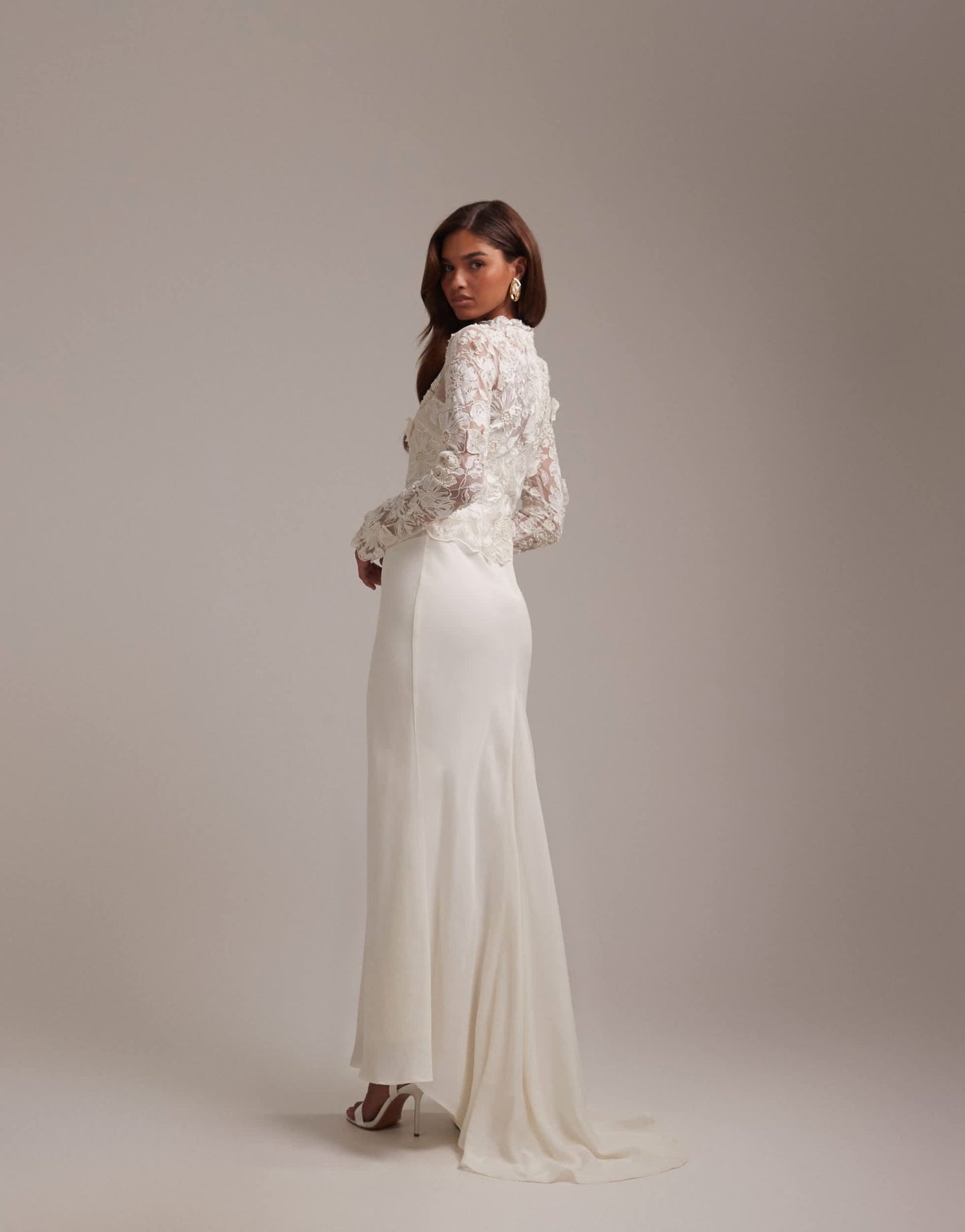 ASOS DESIGN embroidered bodice hybrid maxi wedding dress with train - ASOS Sample Sale