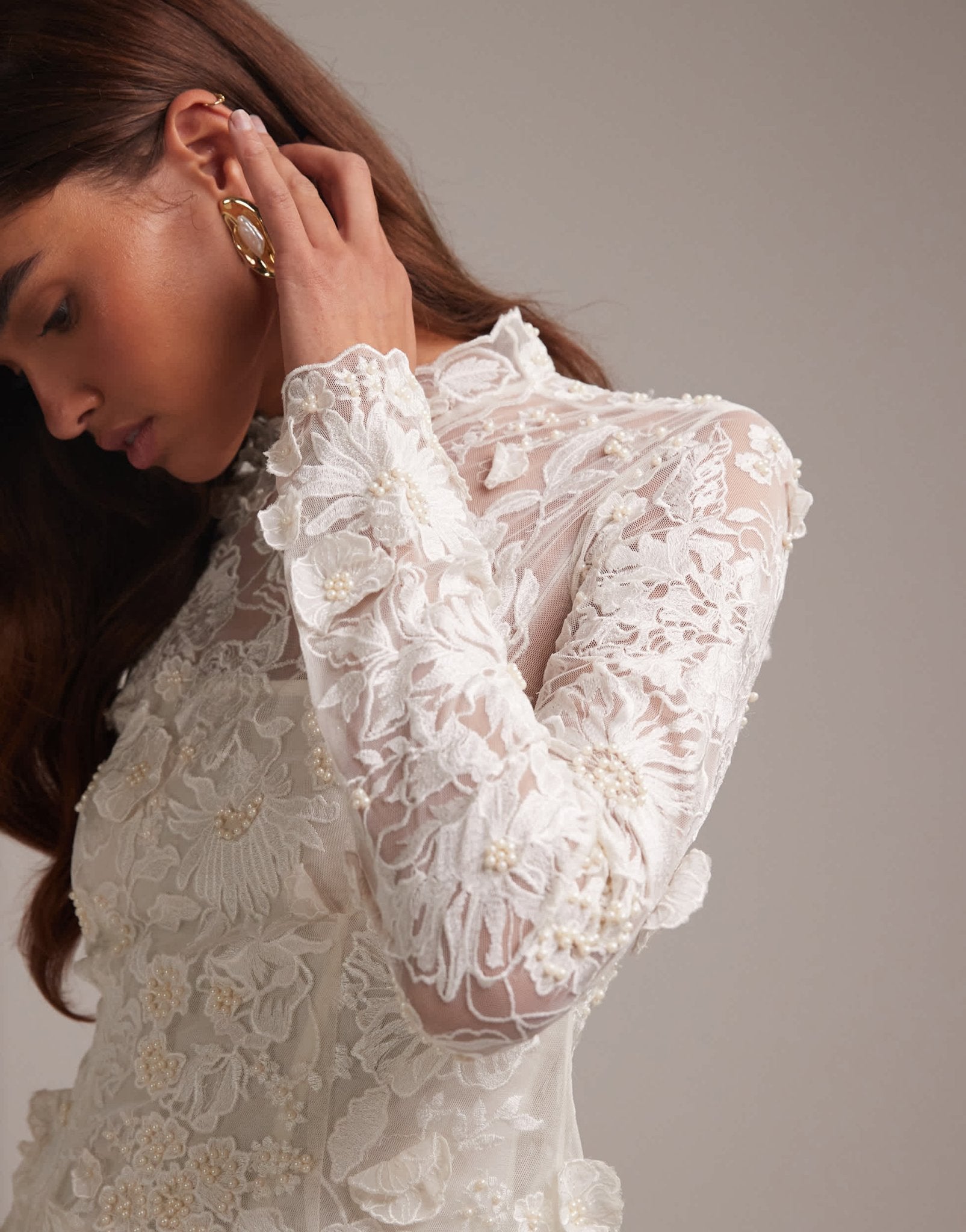ASOS DESIGN embroidered bodice hybrid maxi wedding dress with train - ASOS Sample Sale