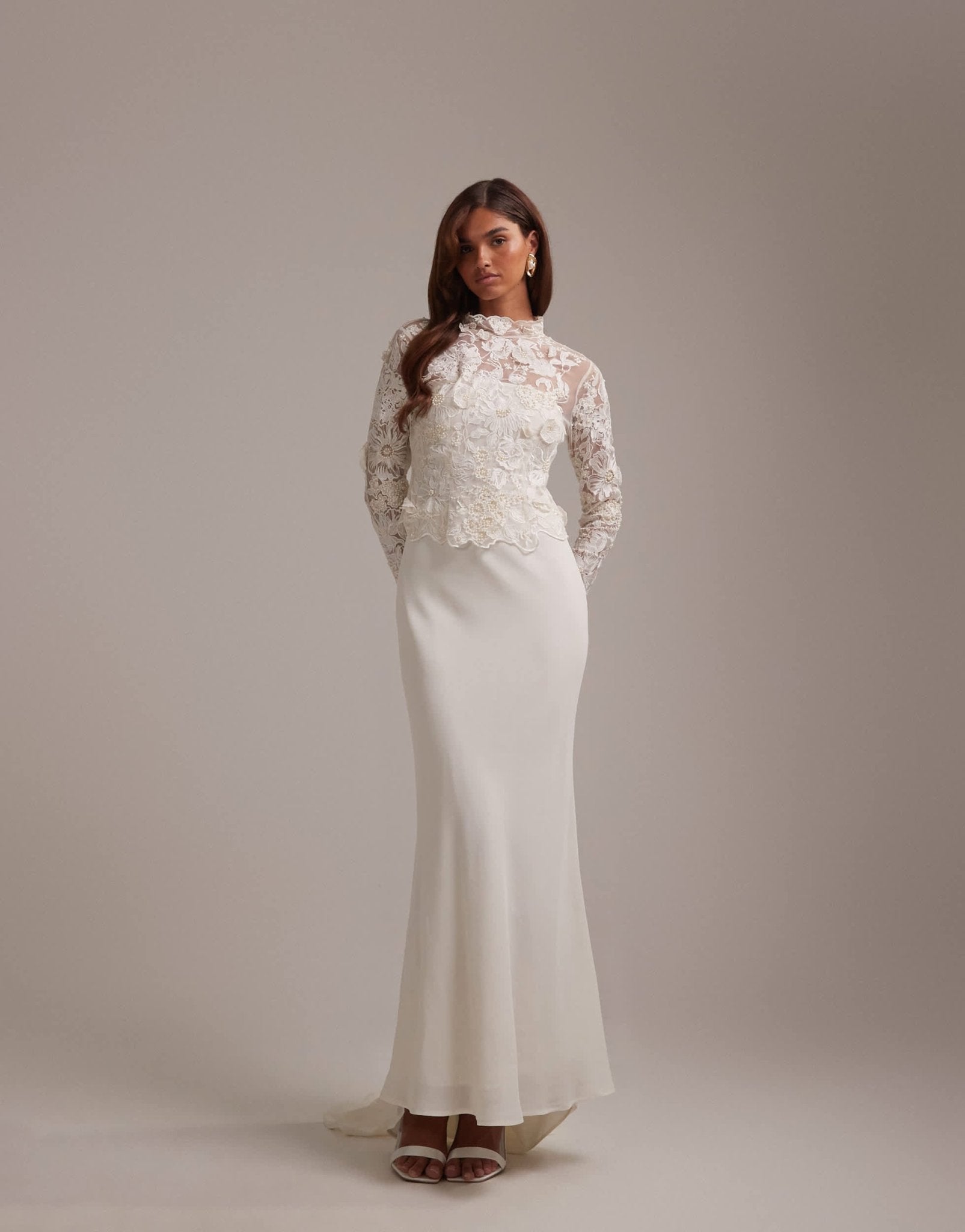 ASOS DESIGN embroidered bodice hybrid maxi wedding dress with train - ASOS Sample Sale