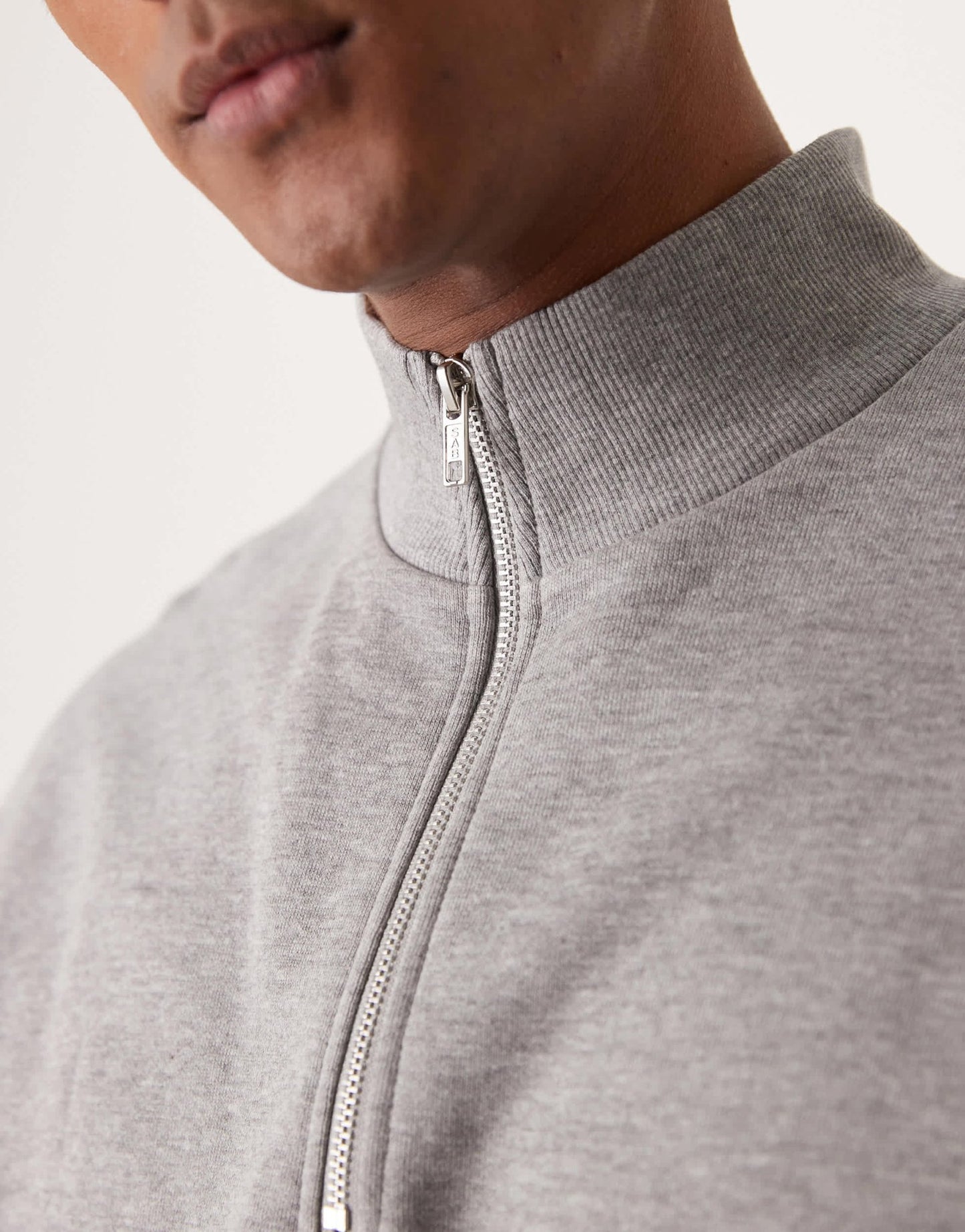 ASOS DESIGN essentials boxy relaxed sweatshirt with quarter zip in grey marl - ASOS Sample Sale