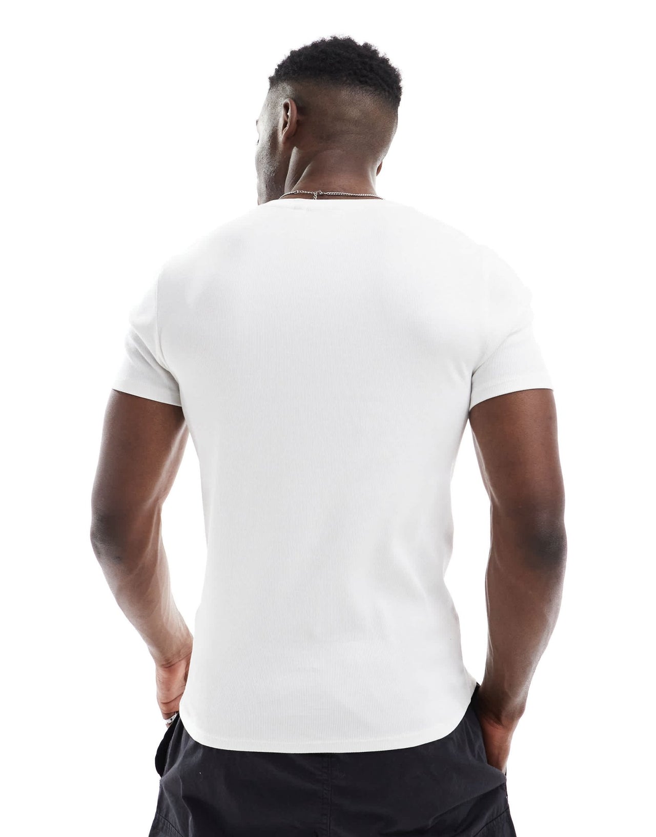 ASOS DESIGN Essentials muscle fit t-shirt in cream rib - ASOS Sample Sale