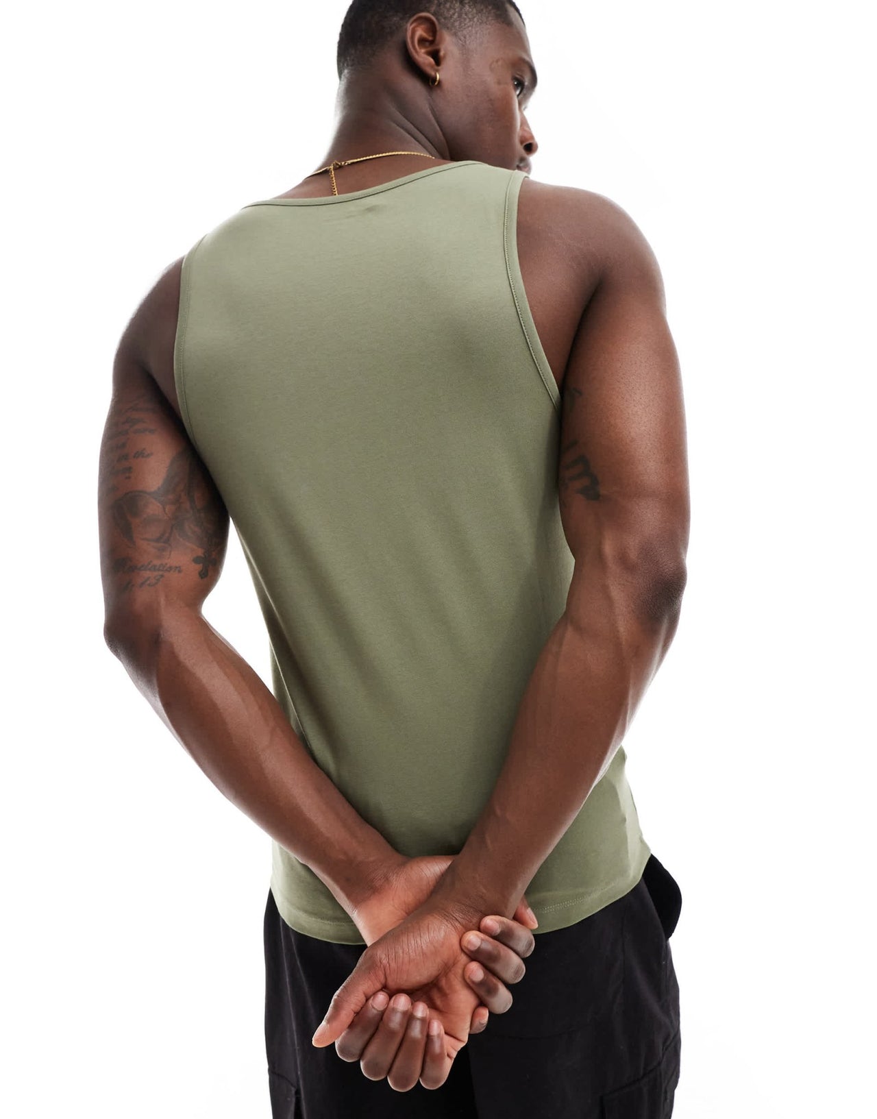 ASOS DESIGN essentials muscle fit vest in khaki - ASOS Sample Sale