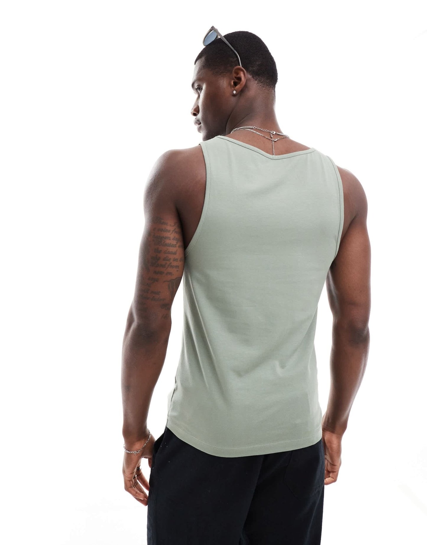 ASOS DESIGN essentials muscle fit vest in mid green - ASOS Sample Sale