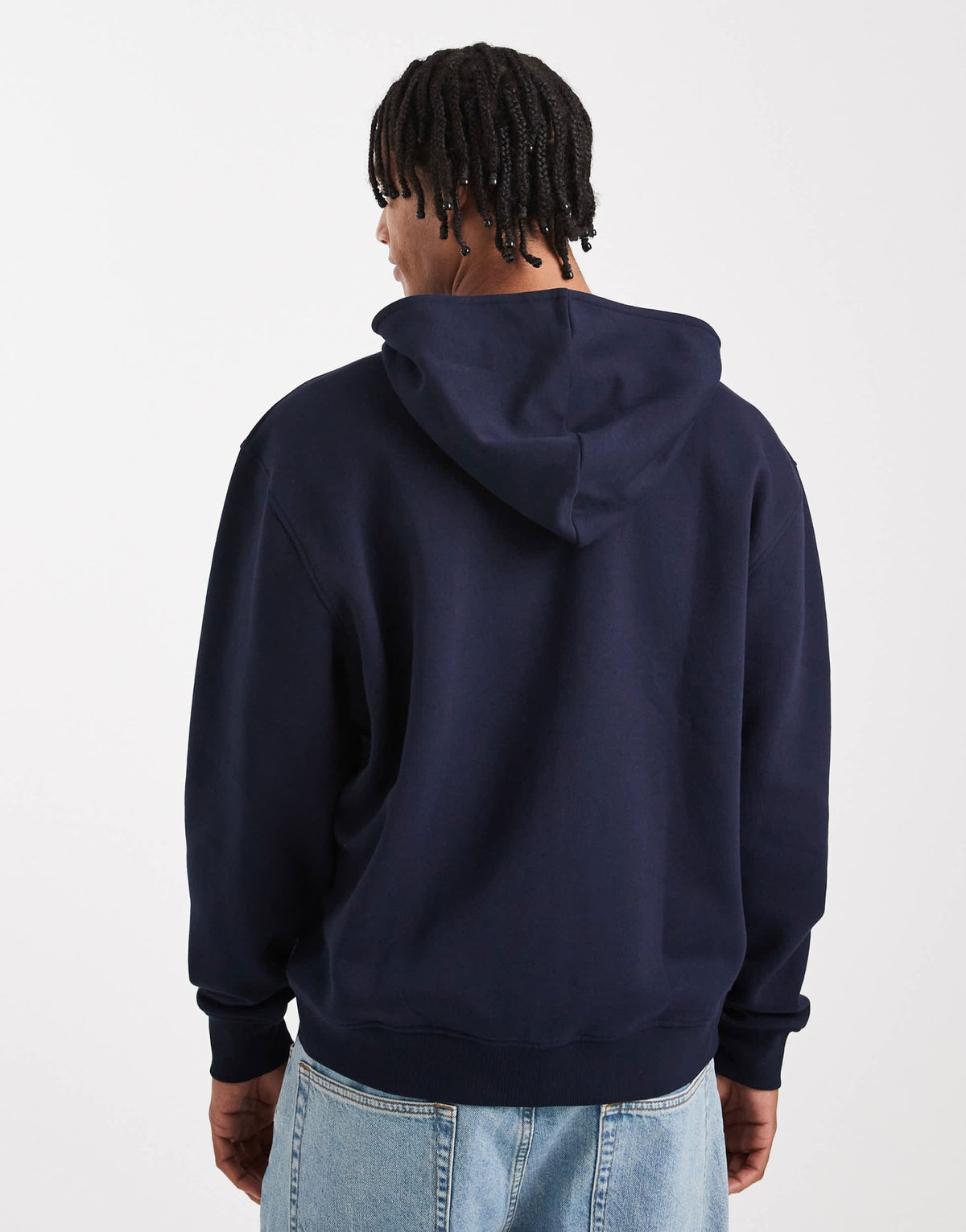 ASOS DESIGN essentials relaxed fit zip through hoodie in navy - ASOS Sample Sale