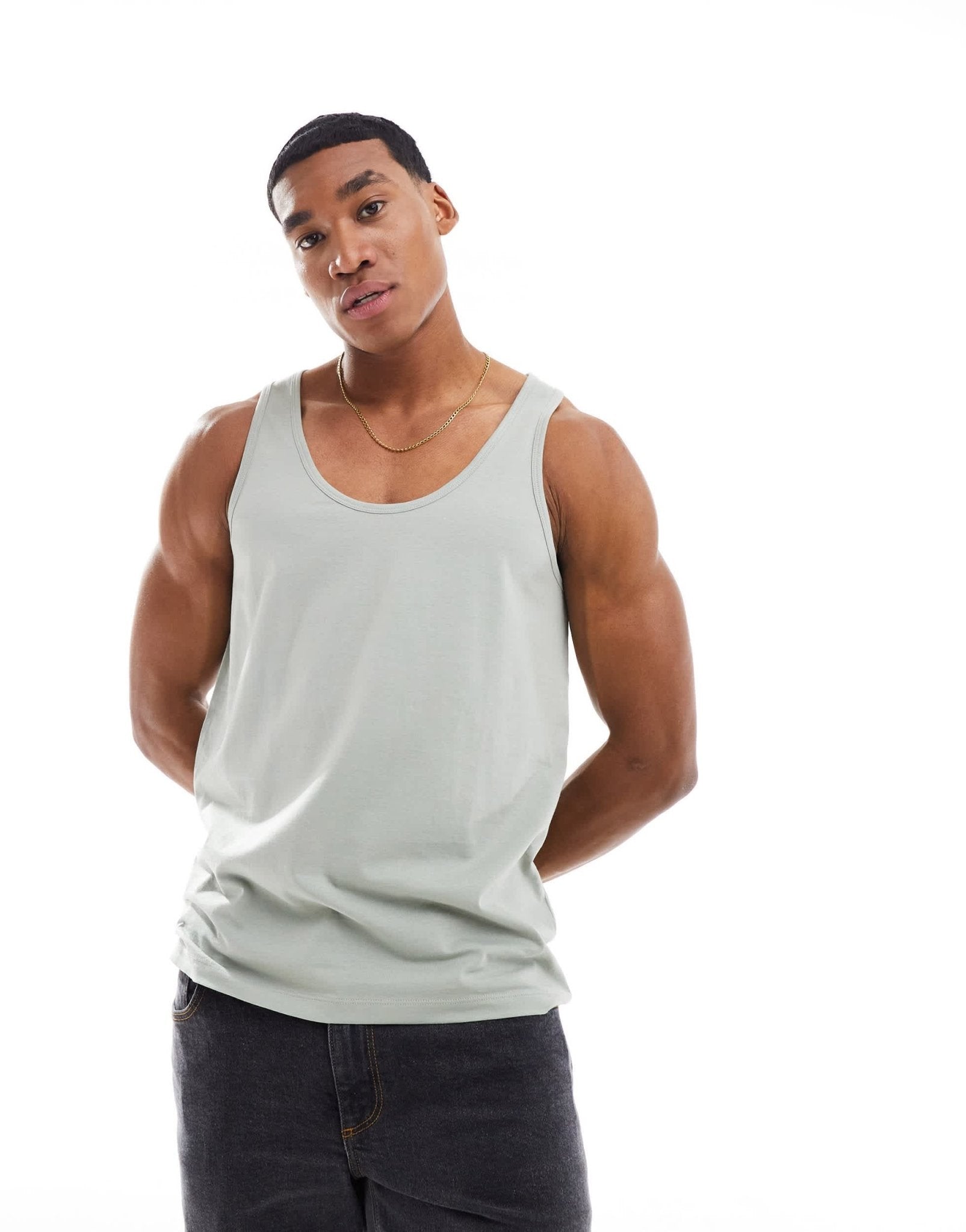 ASOS DESIGN essentials vest in light green - ASOS Sample Sale