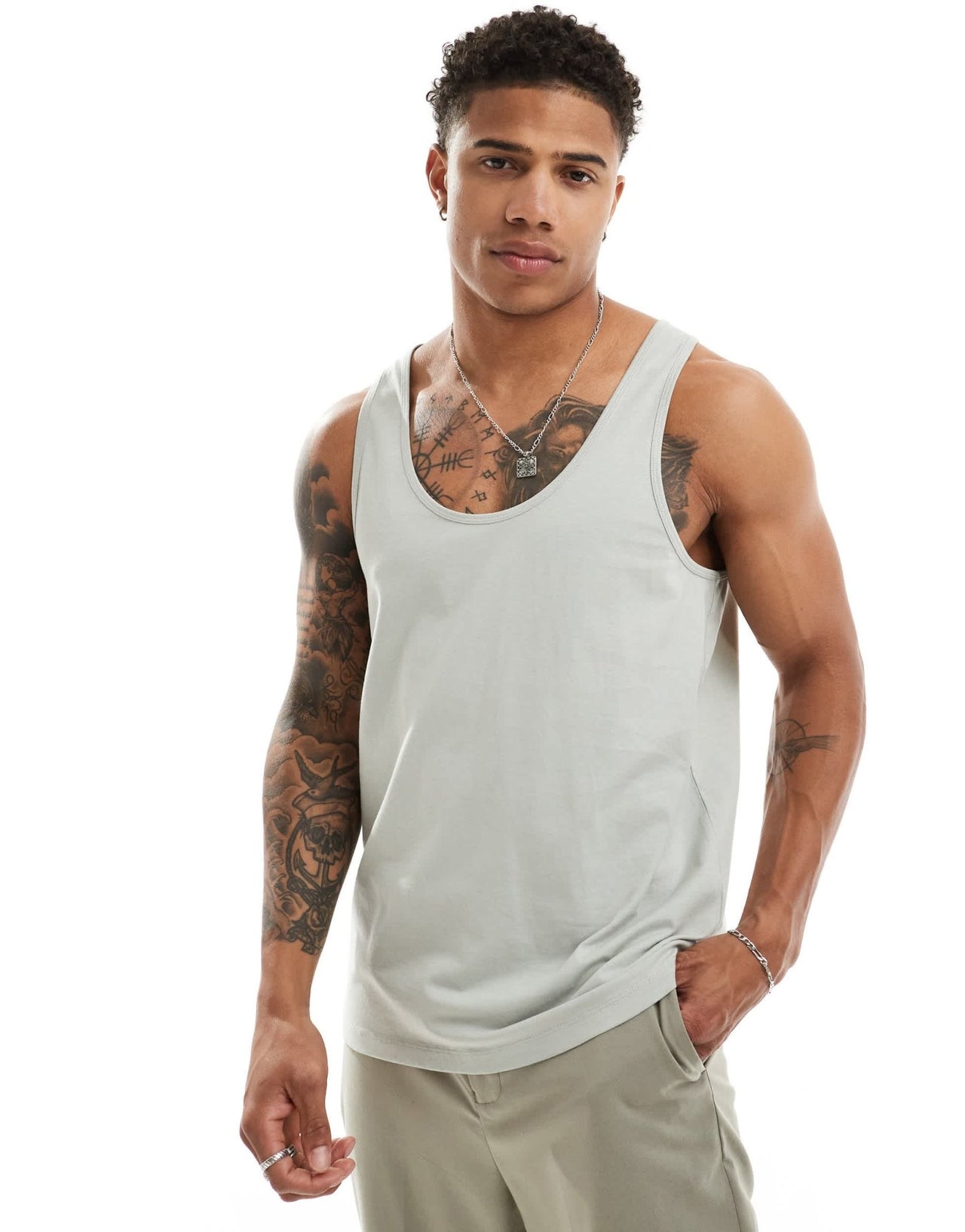 ASOS DESIGN essentials vest in light green - ASOS Sample Sale