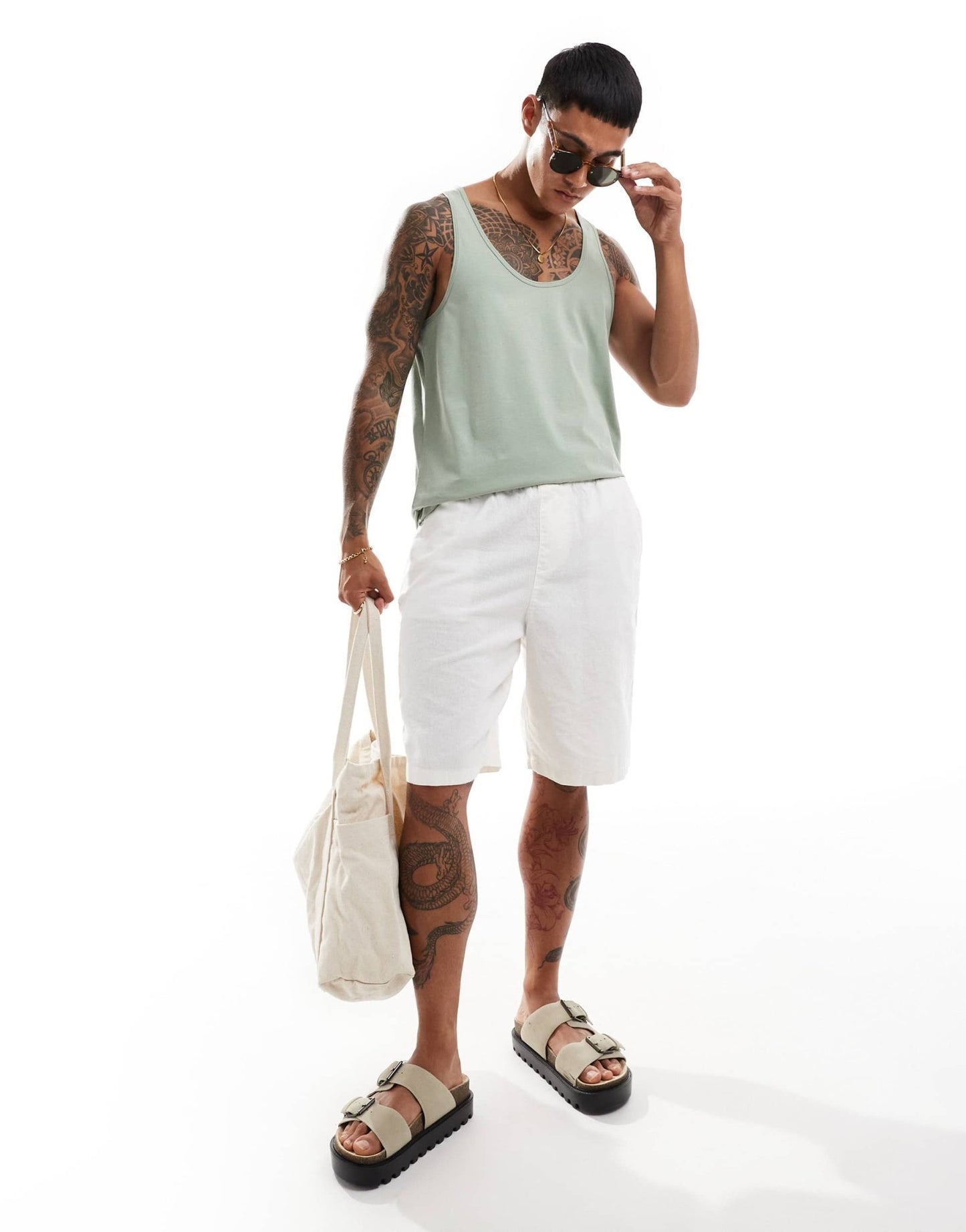 ASOS DESIGN essentials vest in light green - ASOS Sample Sale