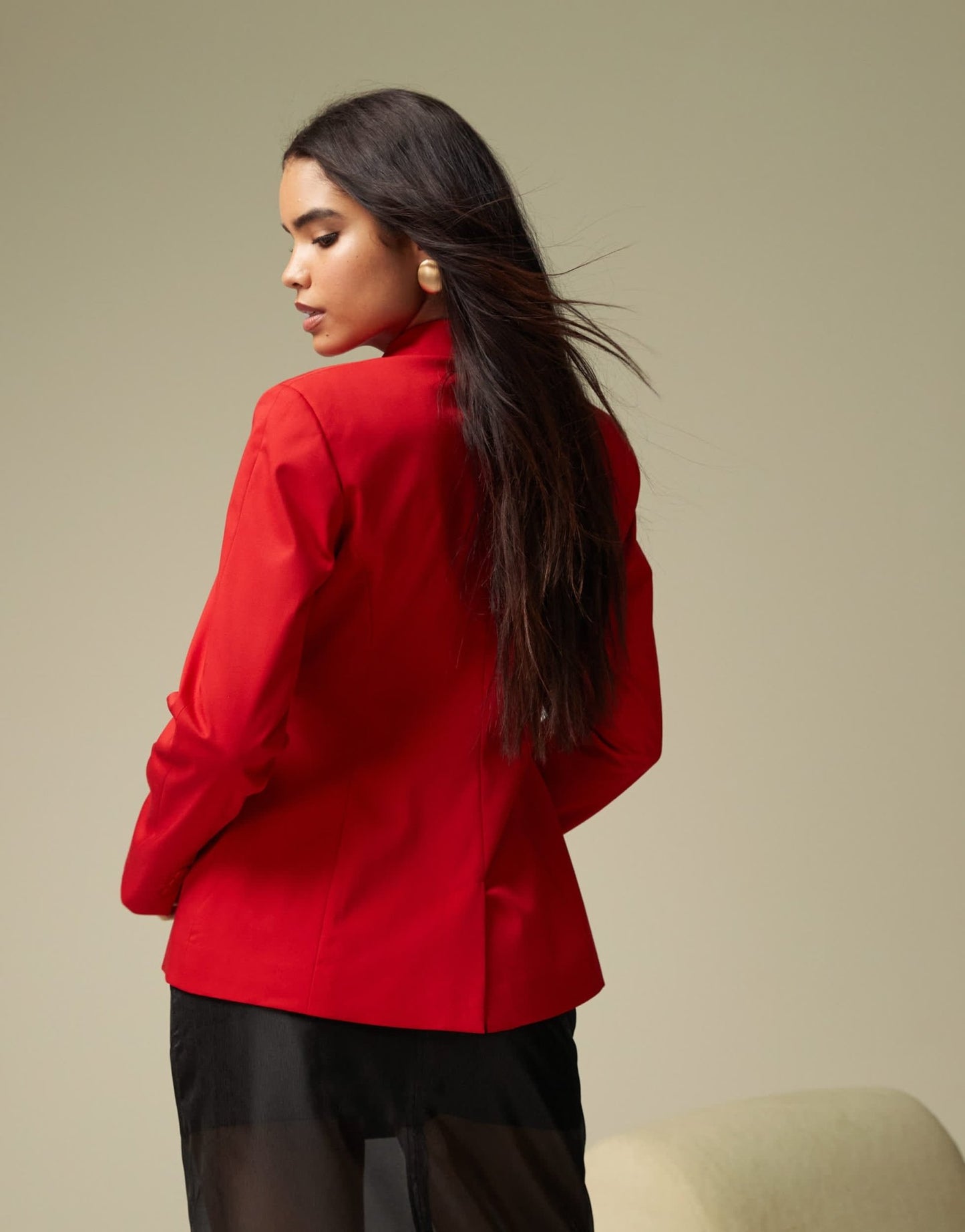 ASOS DESIGN exaggerated nipped waist blazer in red - ASOS Sample Sale