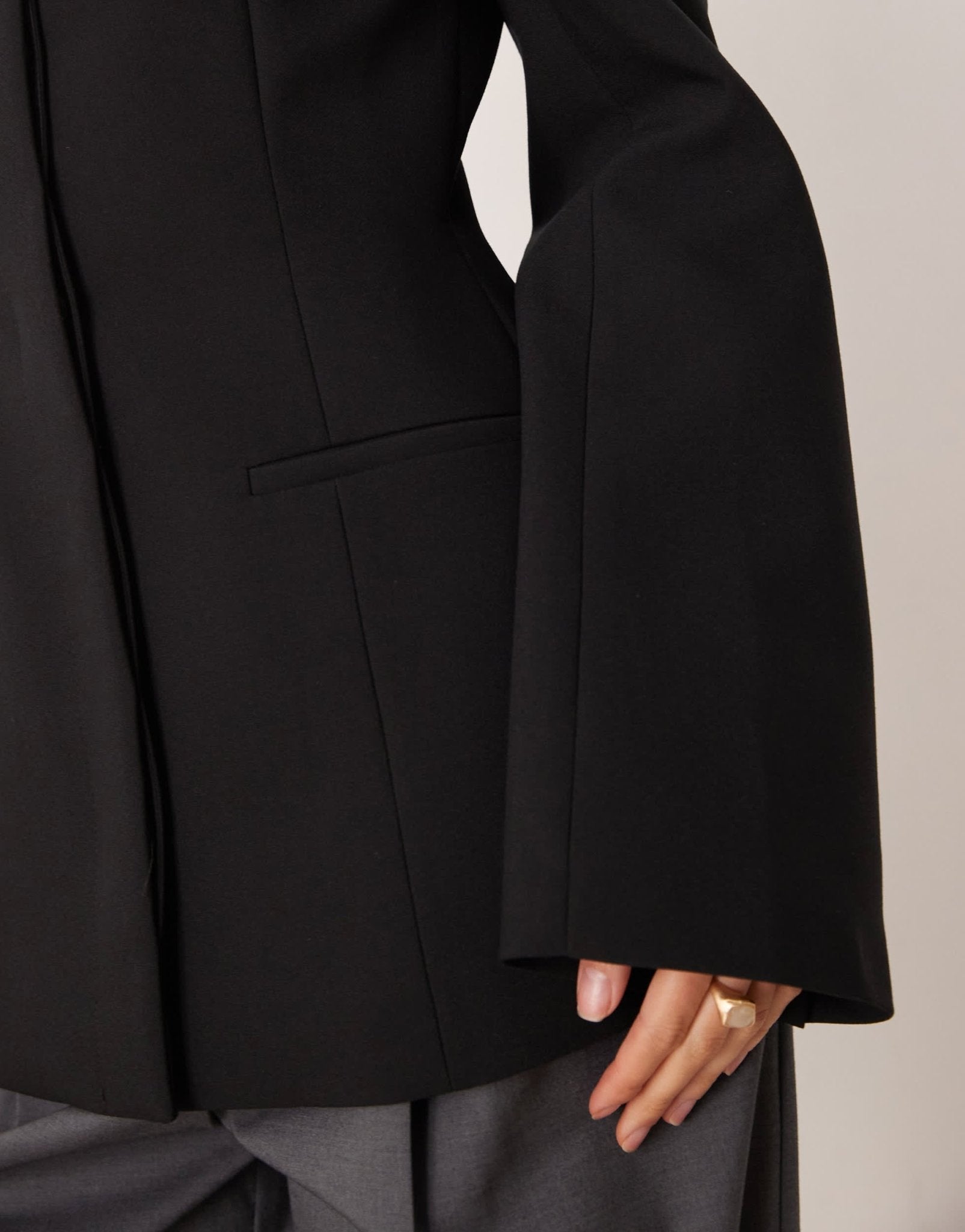 ASOS DESIGN exaggerated square neck blazer in black - ASOS Sample Sale