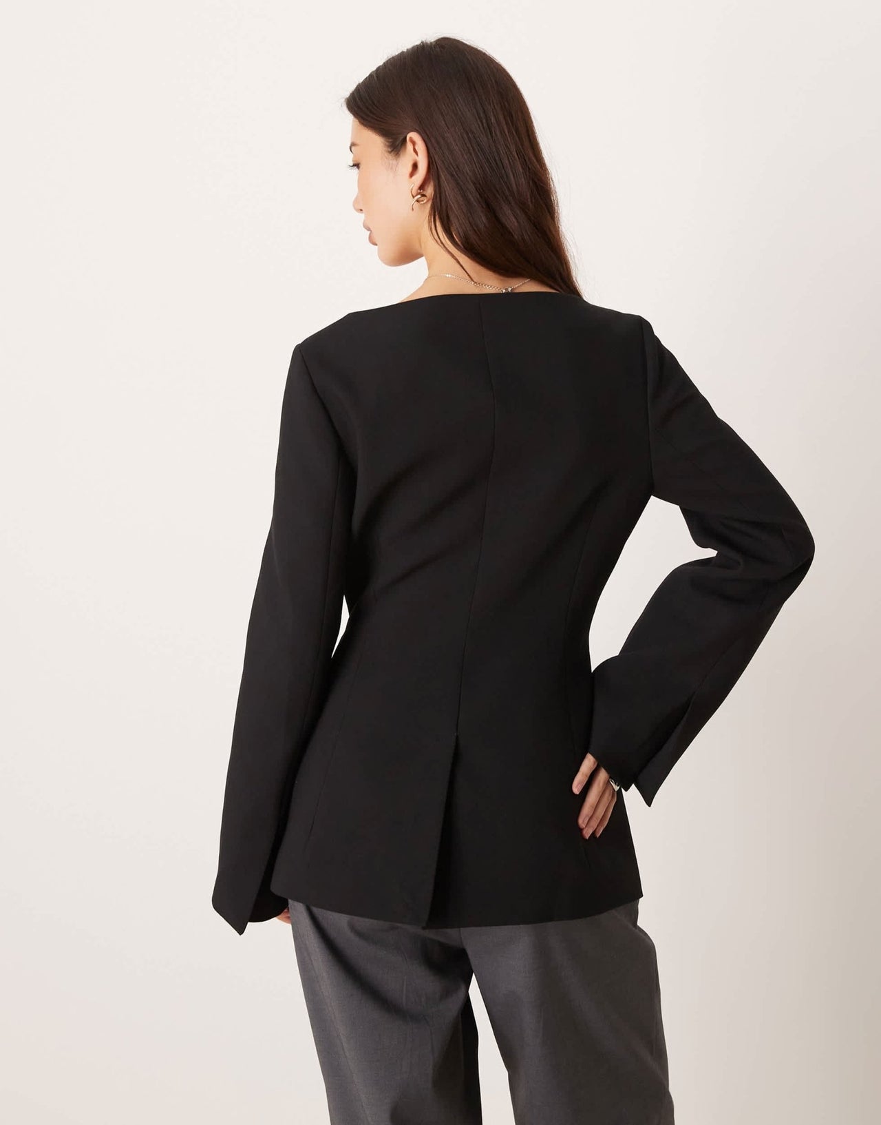 ASOS DESIGN exaggerated square neck blazer in black - ASOS Sample Sale