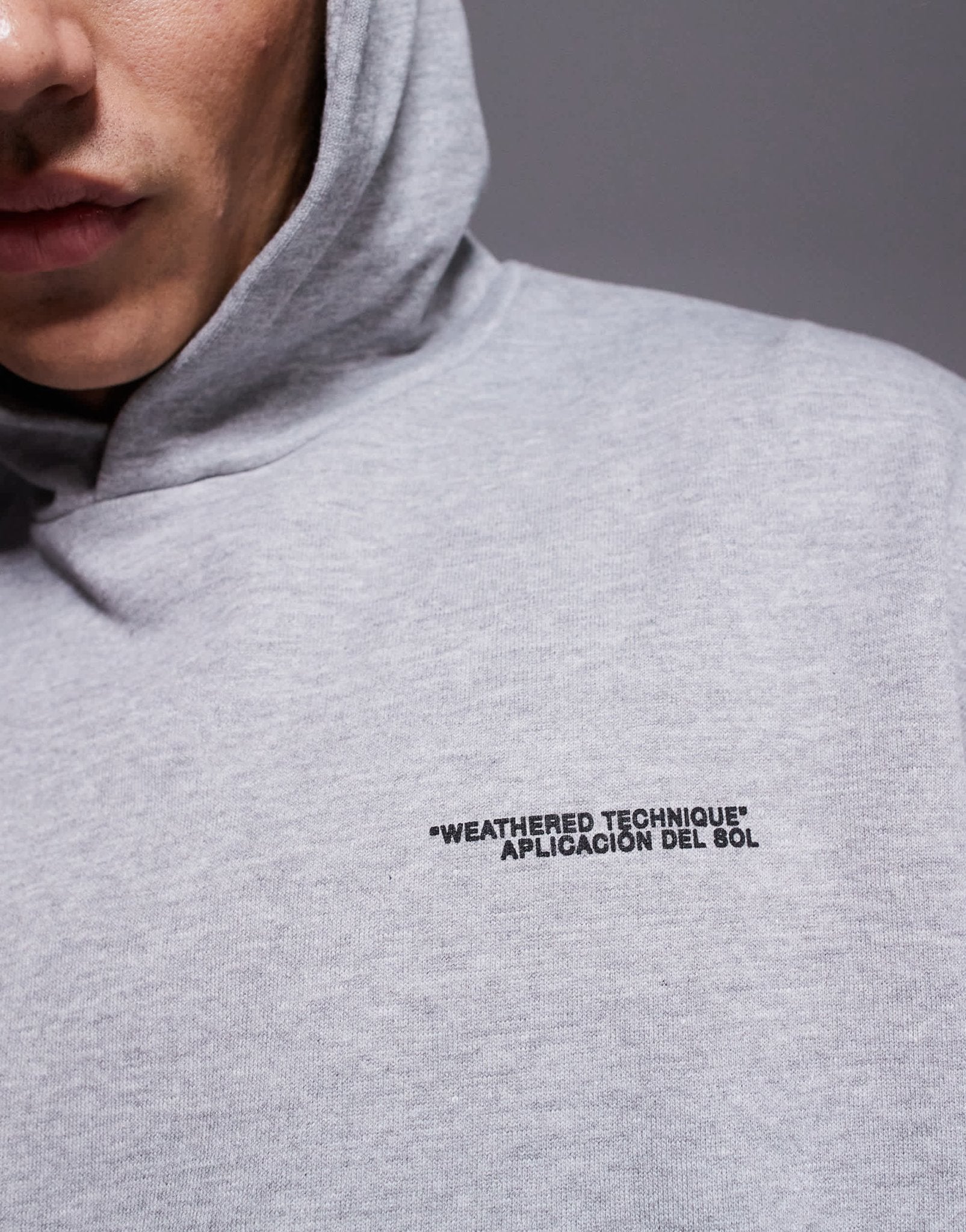 ASOS DESIGN extreme oversized sweatshirt with souvenir prints in grey marl - ASOS Sample Sale