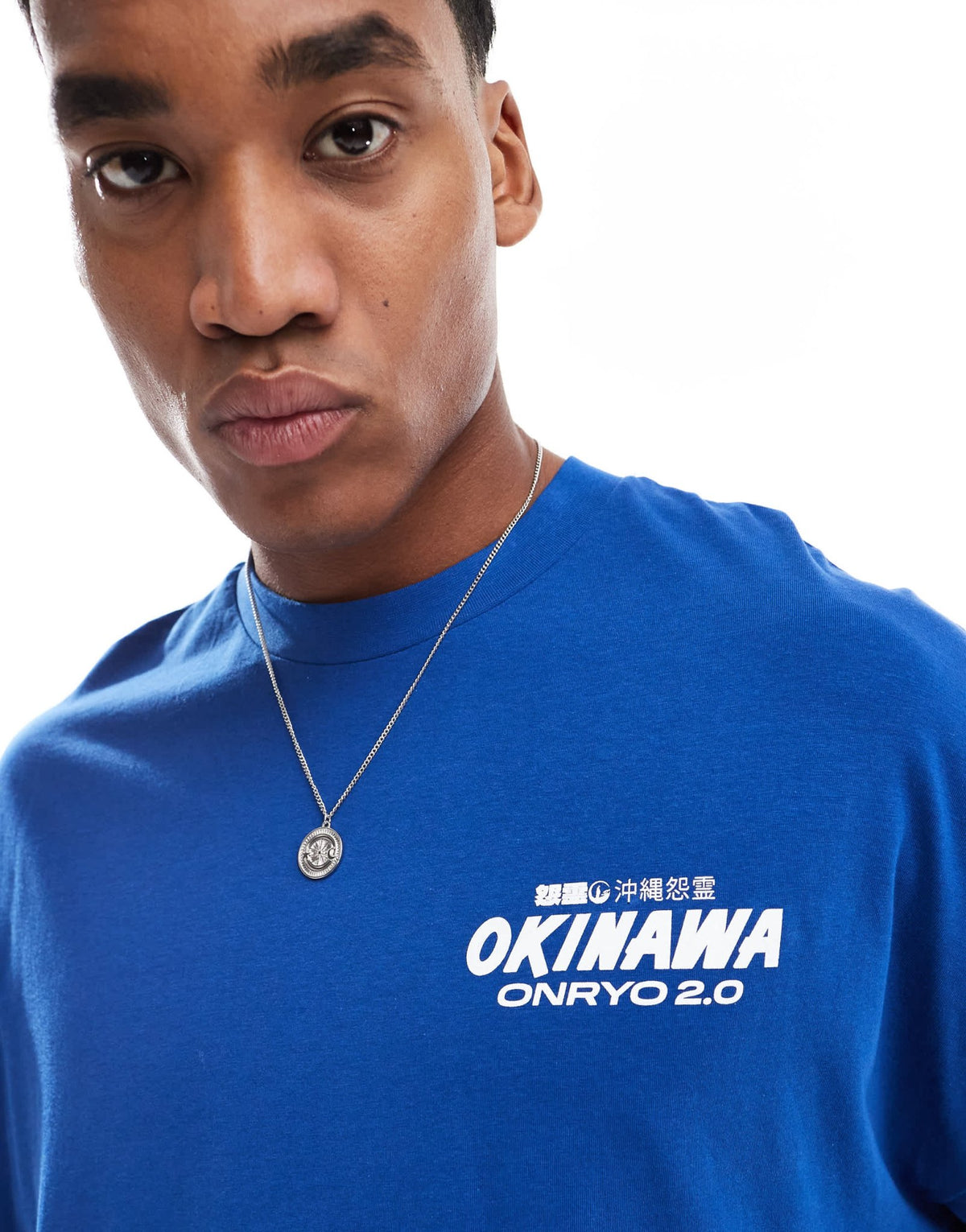 ASOS DESIGN extreme oversized t-shirt with car chest and back print in blue - ASOS Sample Sale