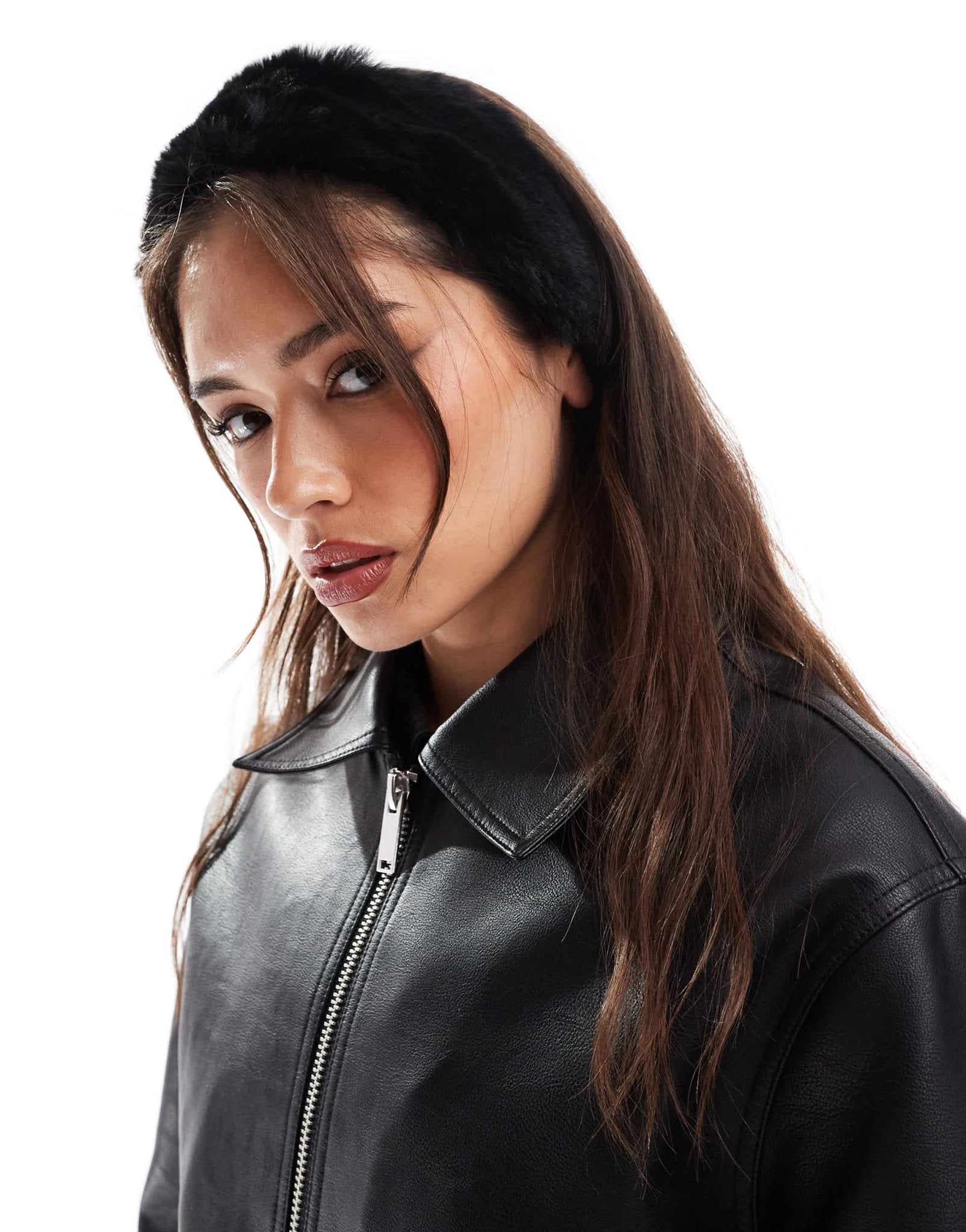 ASOS DESIGN faux fur headband in black - ASOS Sample Sale