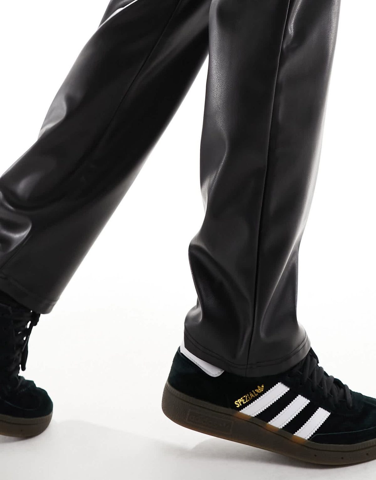 ASOS DESIGN faux leather straight leg trouser in black - ASOS Sample Sale