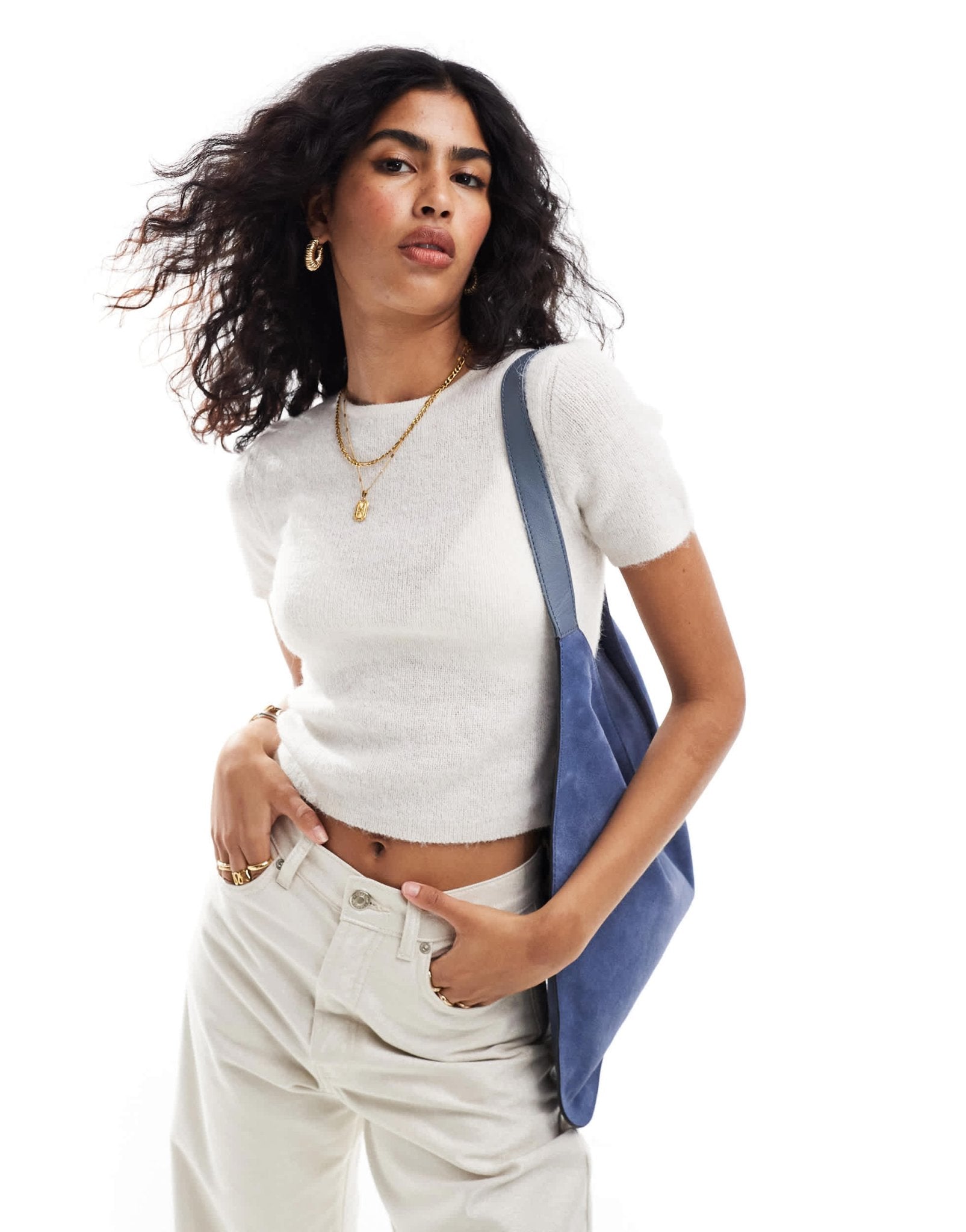 ASOS DESIGN fine knit baby tee in cream - ASOS Sample Sale