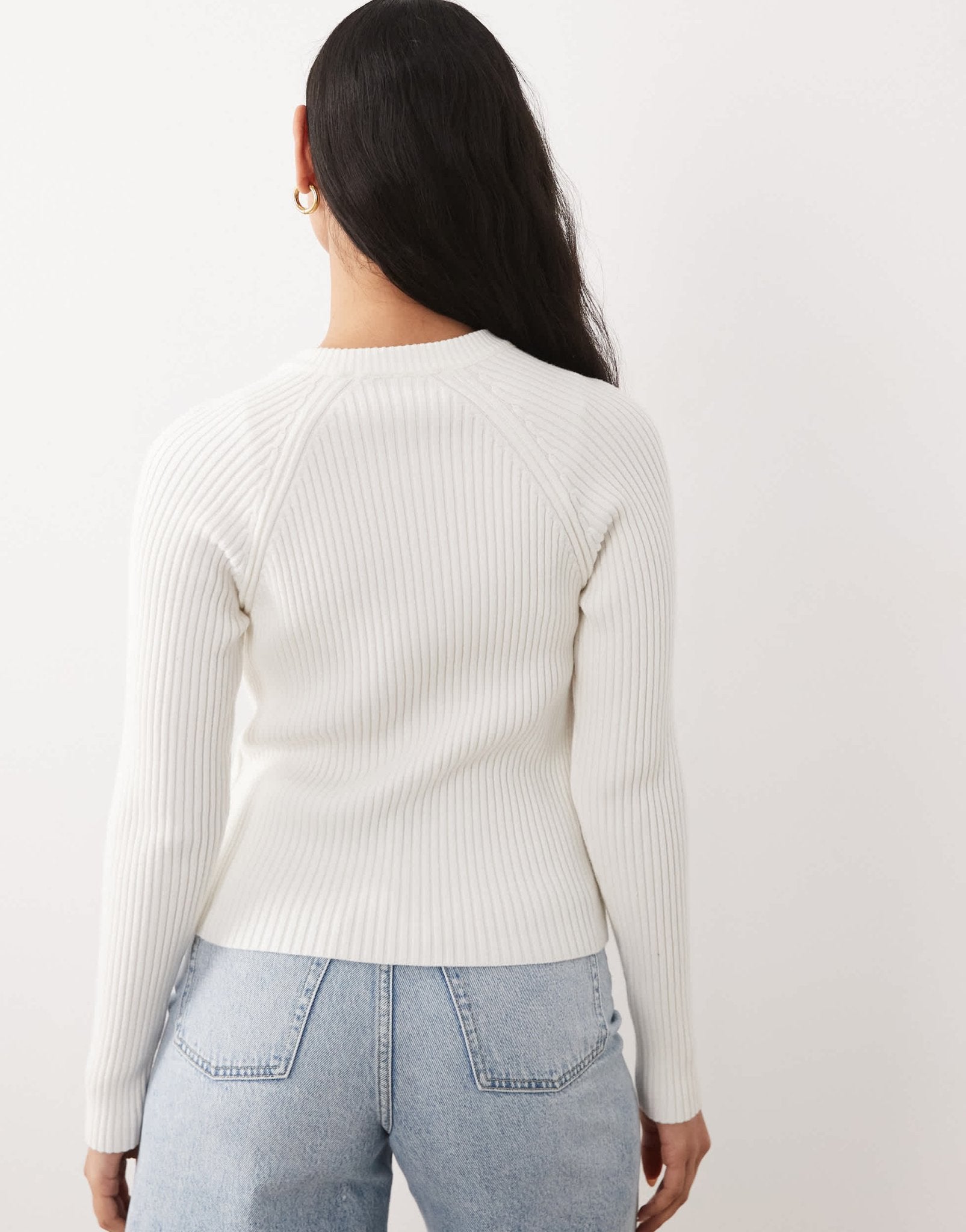 ASOS DESIGN fine knit structured cardigan in ecru - ASOS Sample Sale