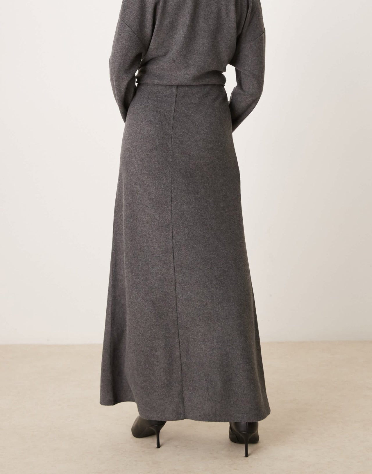 ASOS DESIGN fishtail co ord supersoft maxi skirt in grey marl - ASOS Sample Sale